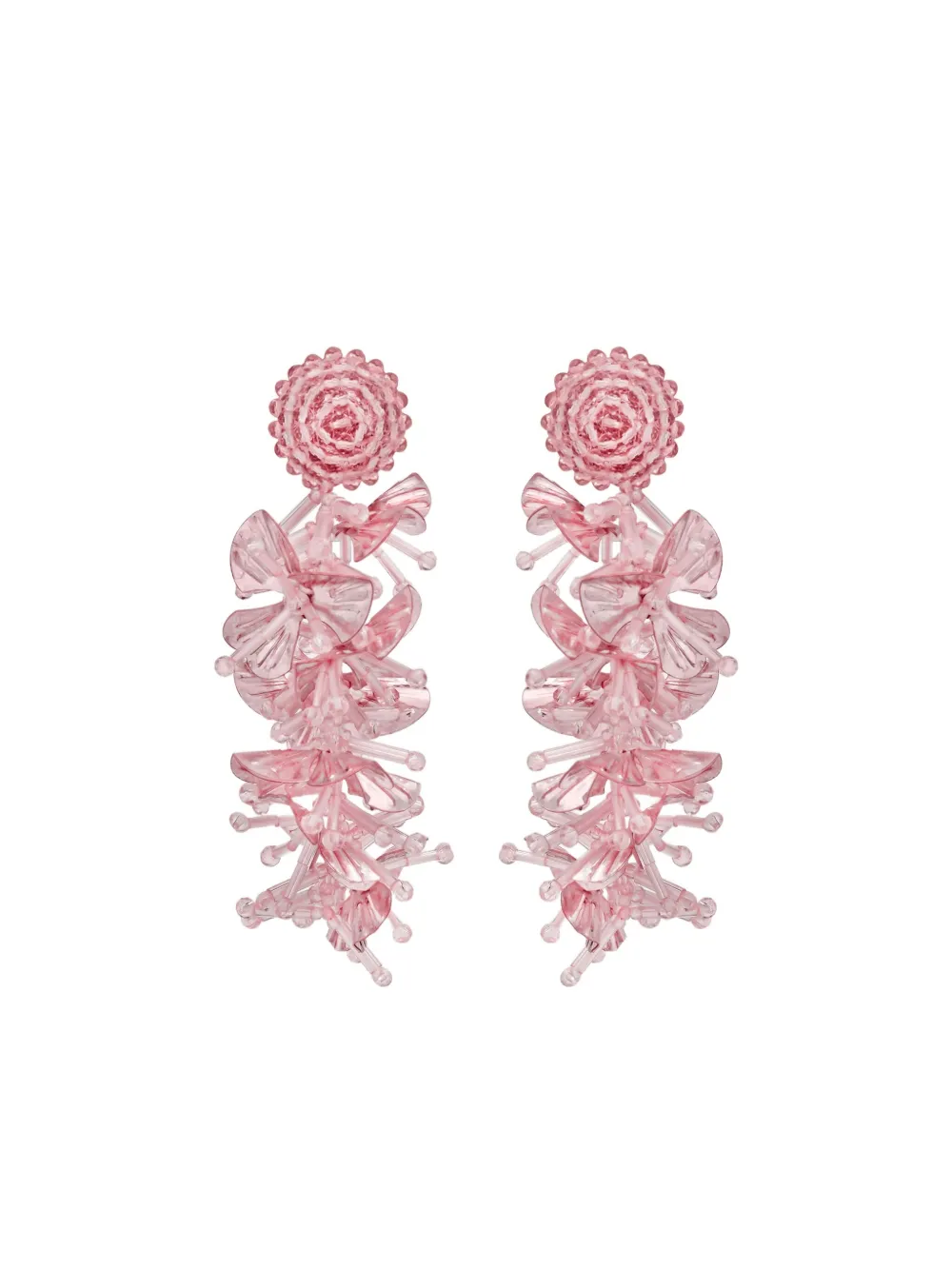 Oscar de la Renta Orecchini a fiore con paillettes - Rosa