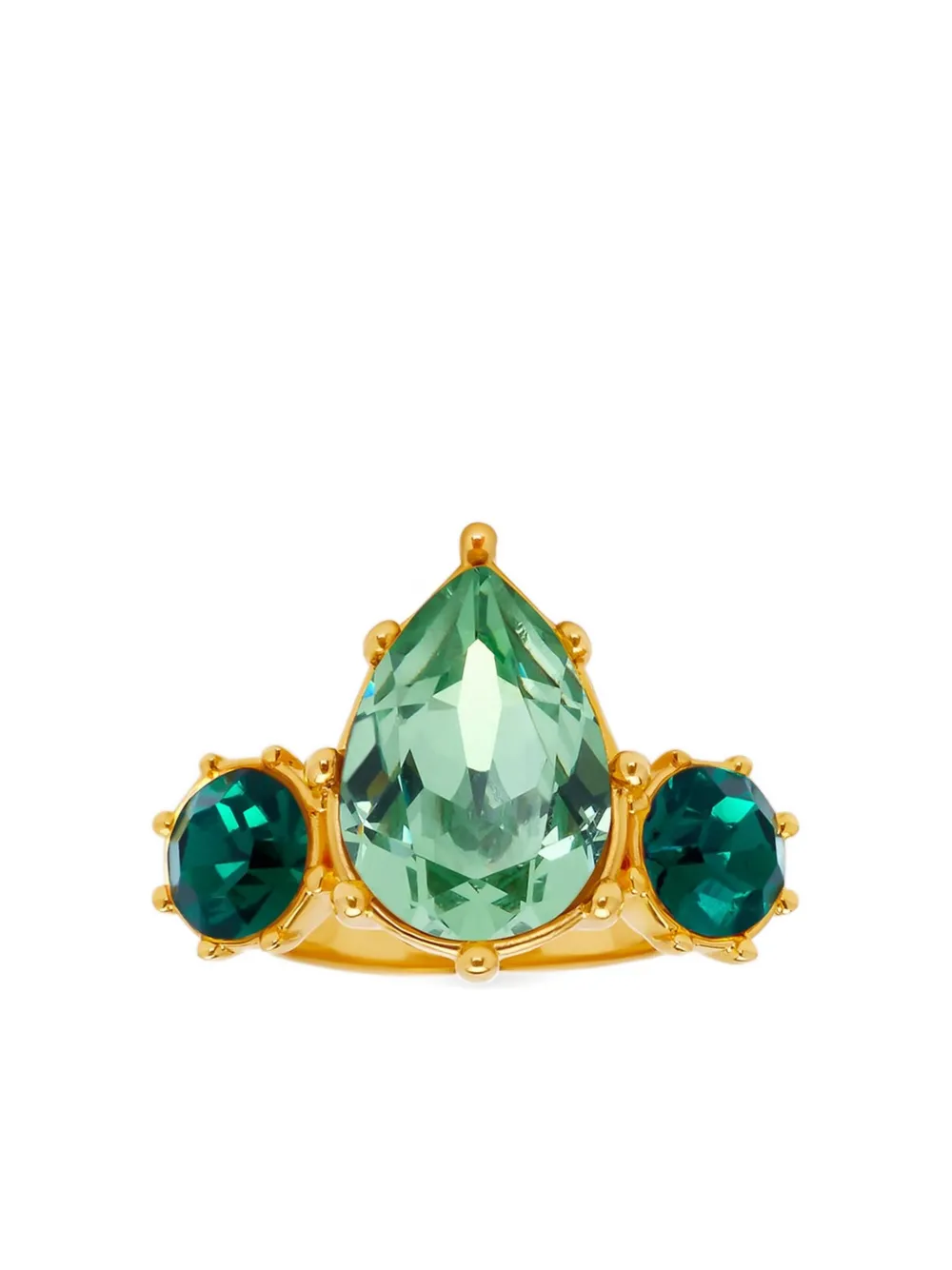 Oscar De La Renta Faceted Crystal Ring In Gold