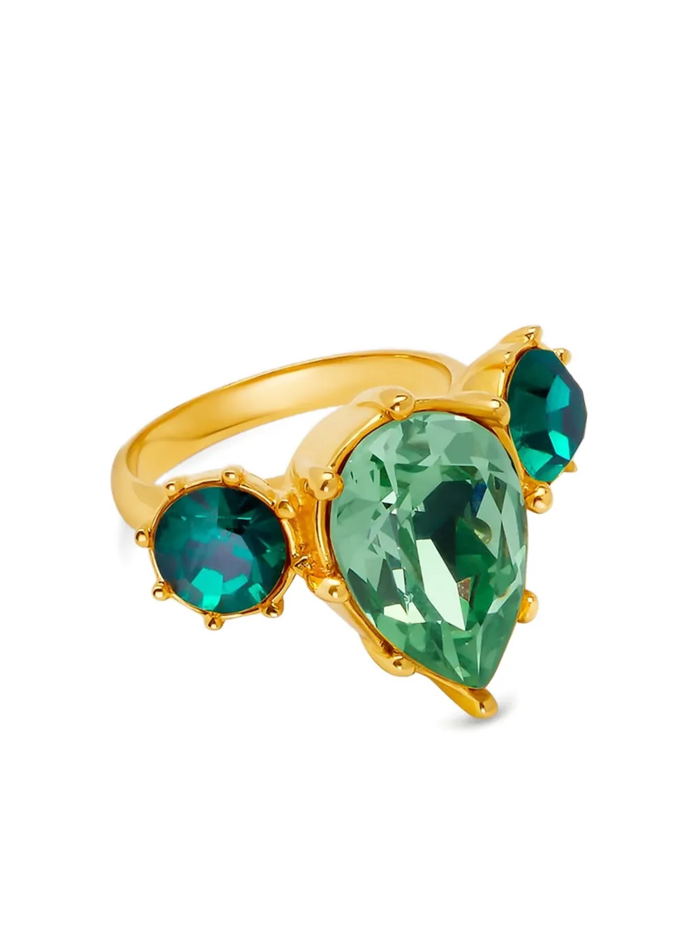 Oscar De La Renta Faceted Crystal Ring In Gold