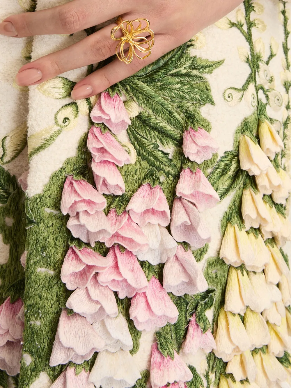 Oscar de la Renta Ring met bloemen - Goud