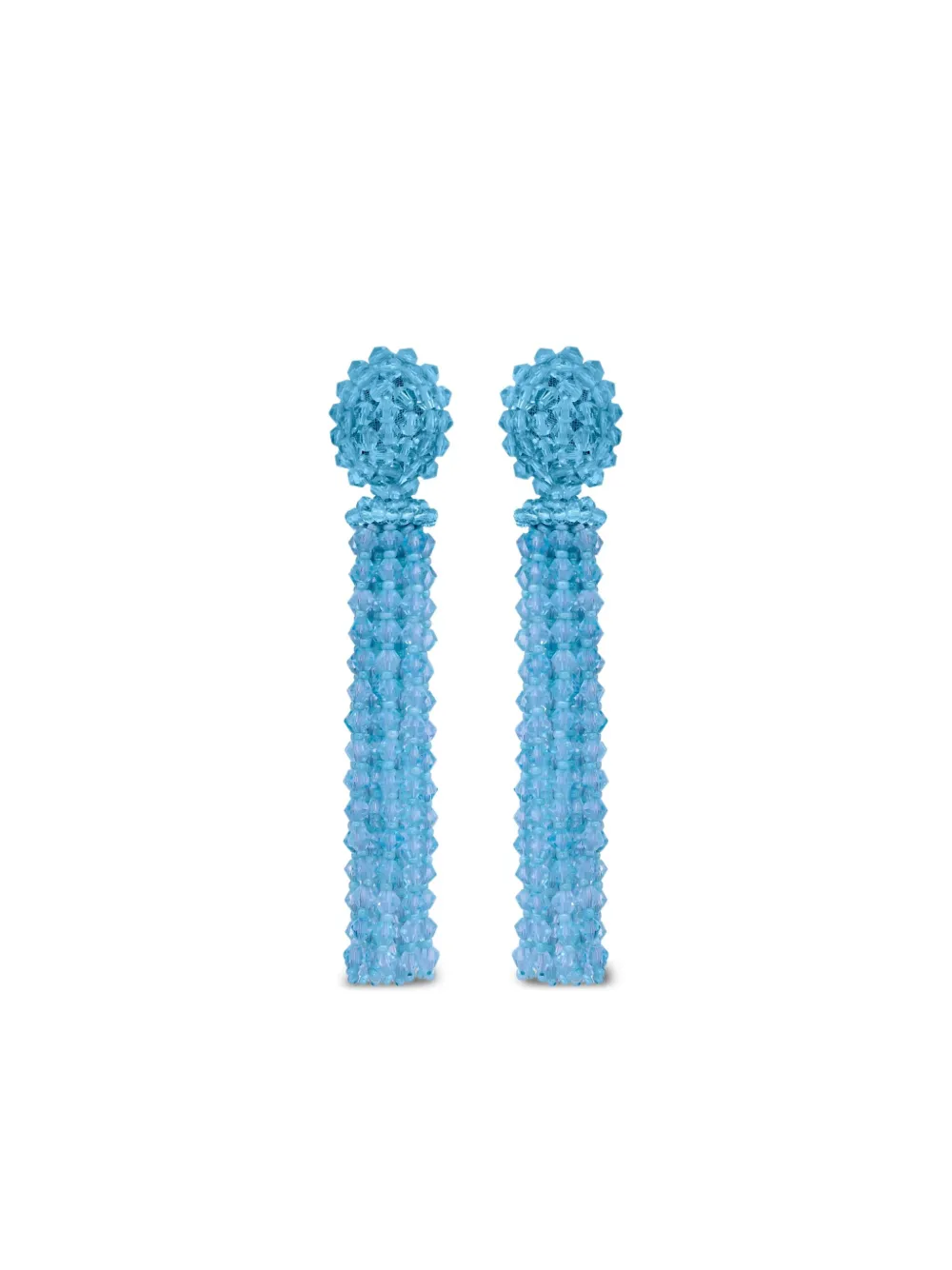 Oscar De La Renta Beaded Tassel Earrings In Brown