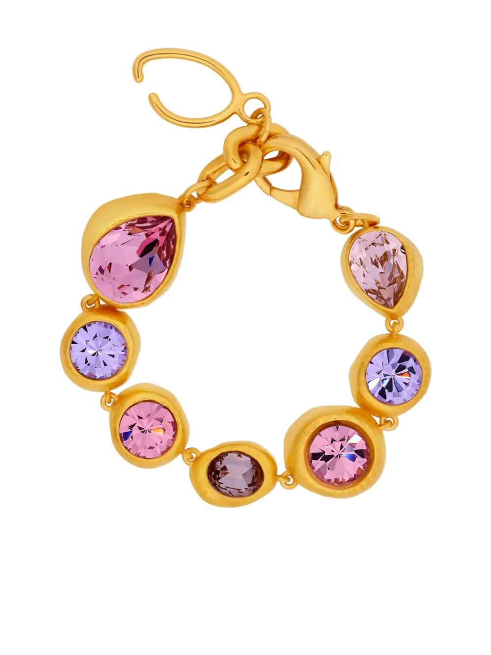 Oscar De La Renta Crystal-embellished Chain-link Bracelet In Gold