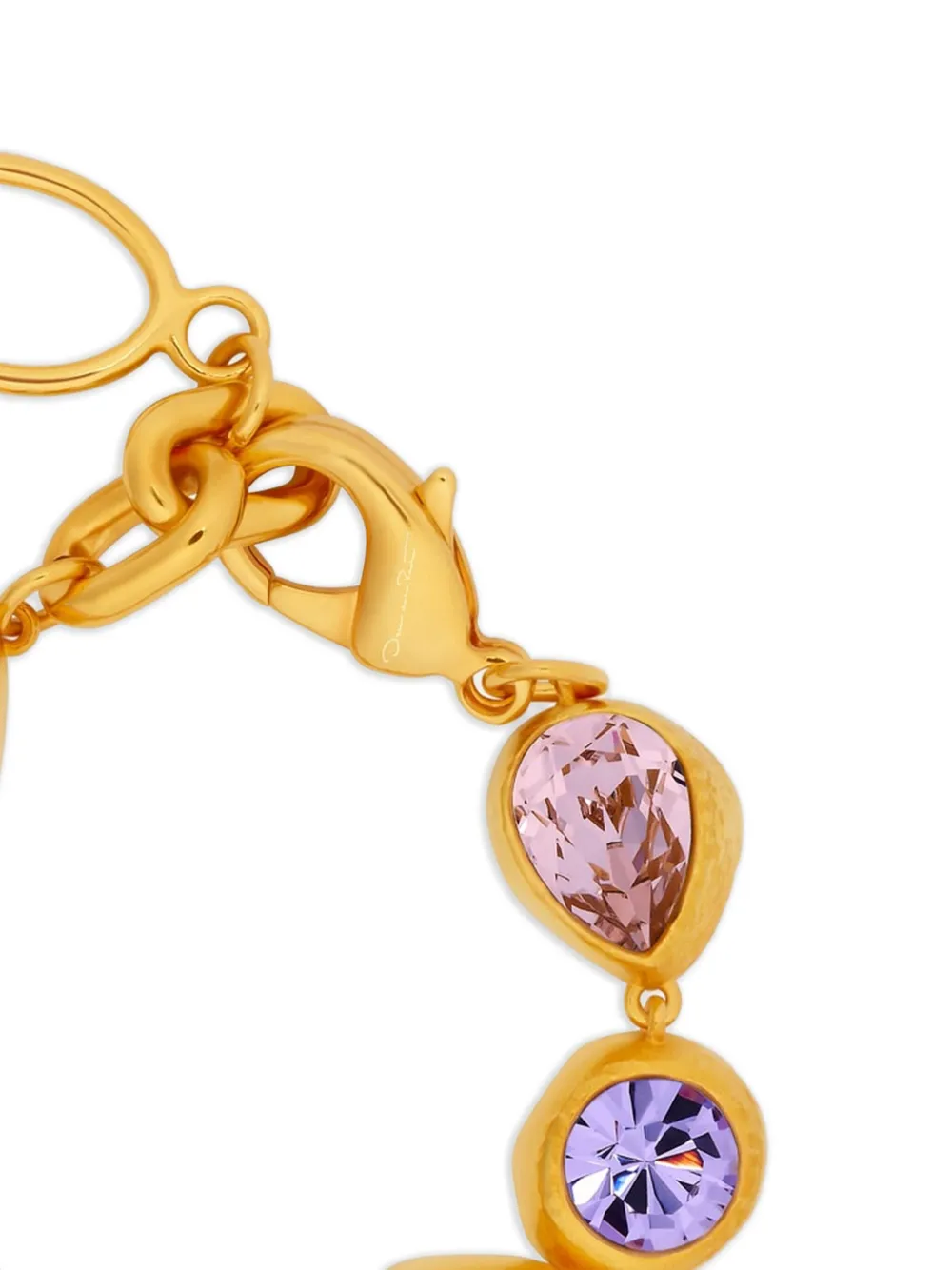 Oscar de la Renta Schakelarmband verfraaid met kristallen - Roze