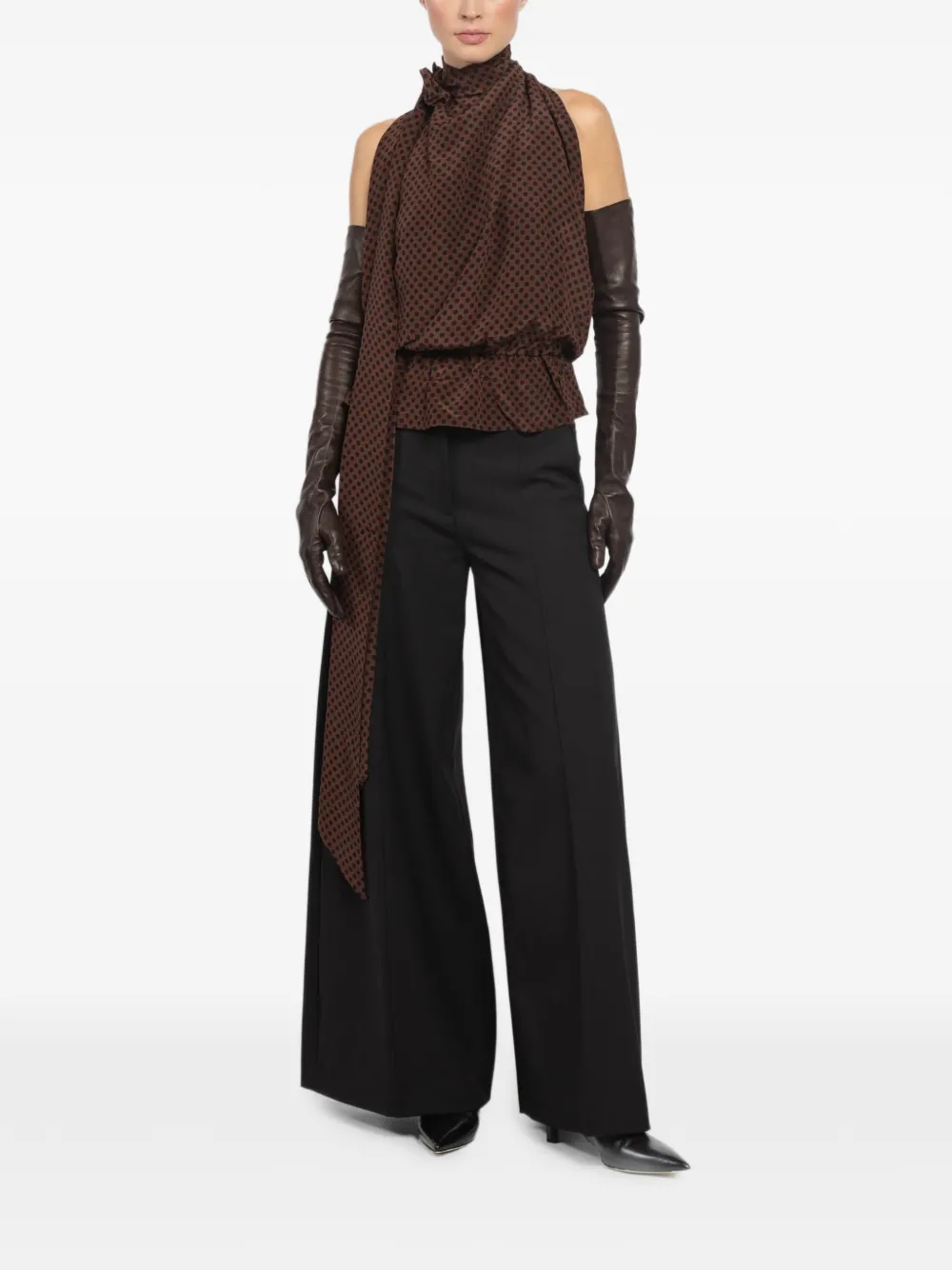 Petar Petrov Opera long gloves - Bruin