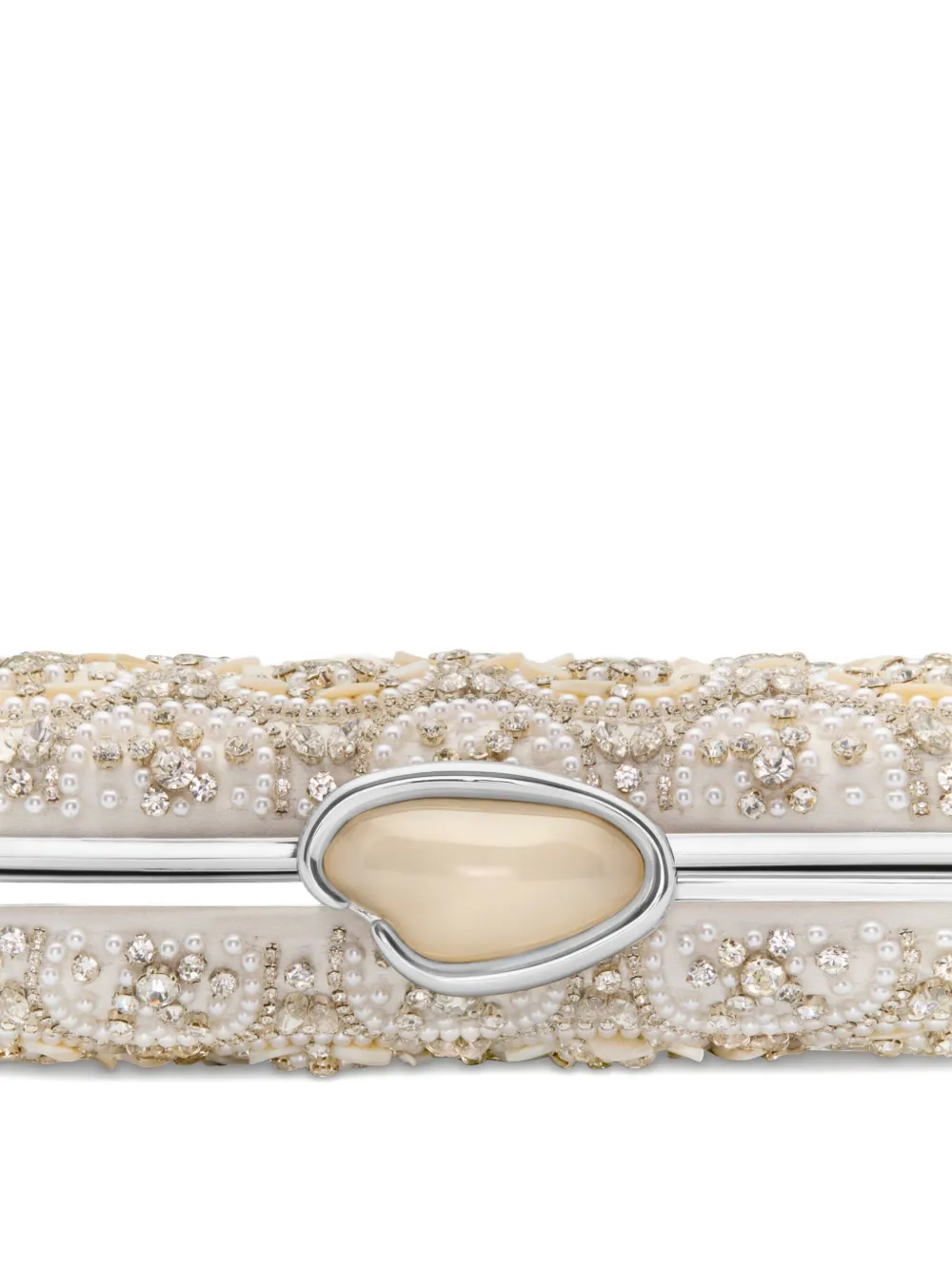Oscar De La Renta Embellished-floral Clutch Bag In Neutral