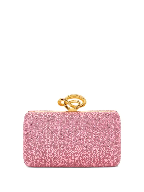 Oscar de la Renta crystal knot handle clutch bag