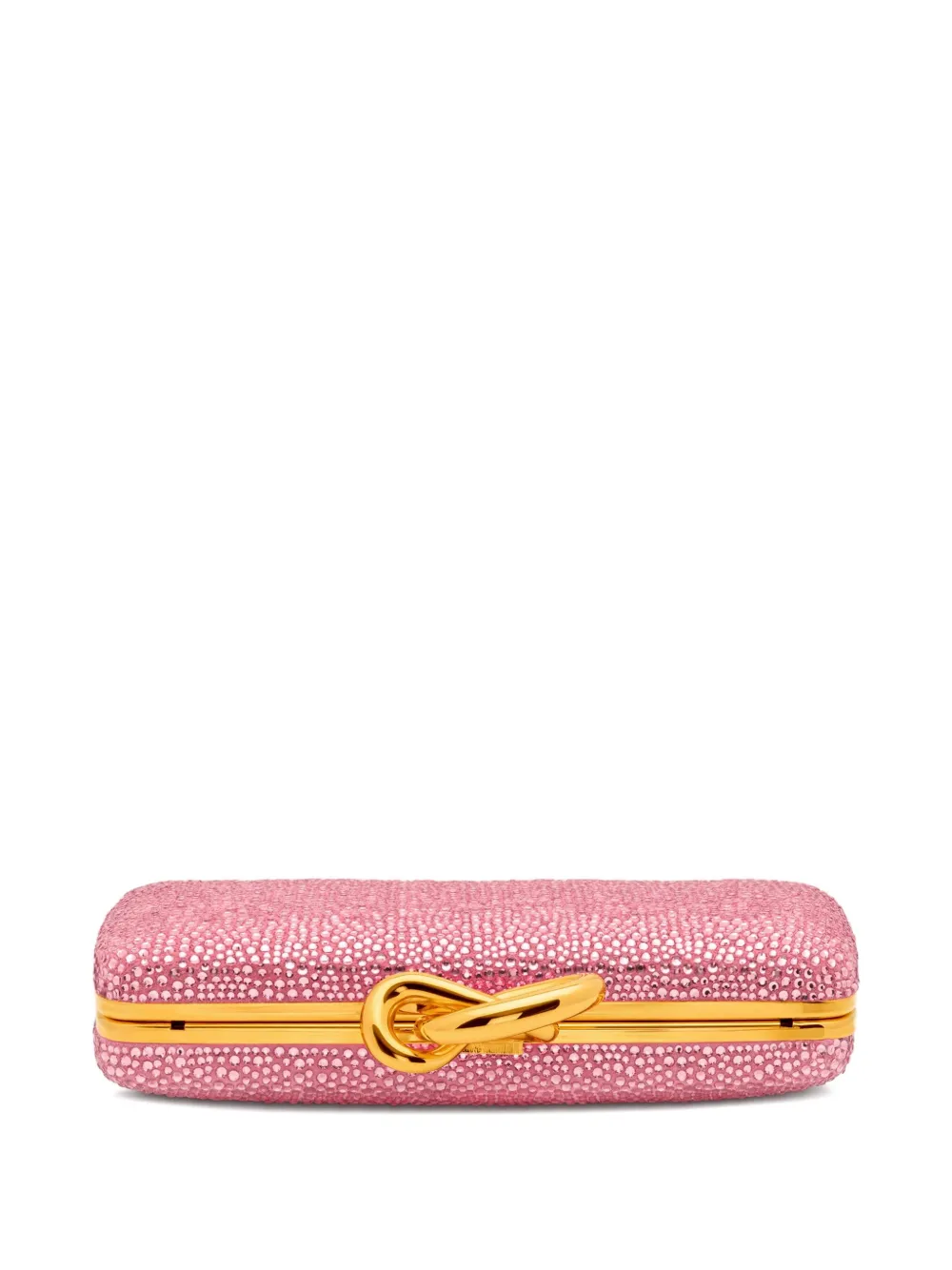 Crystal Knot Handle Clutch Bag