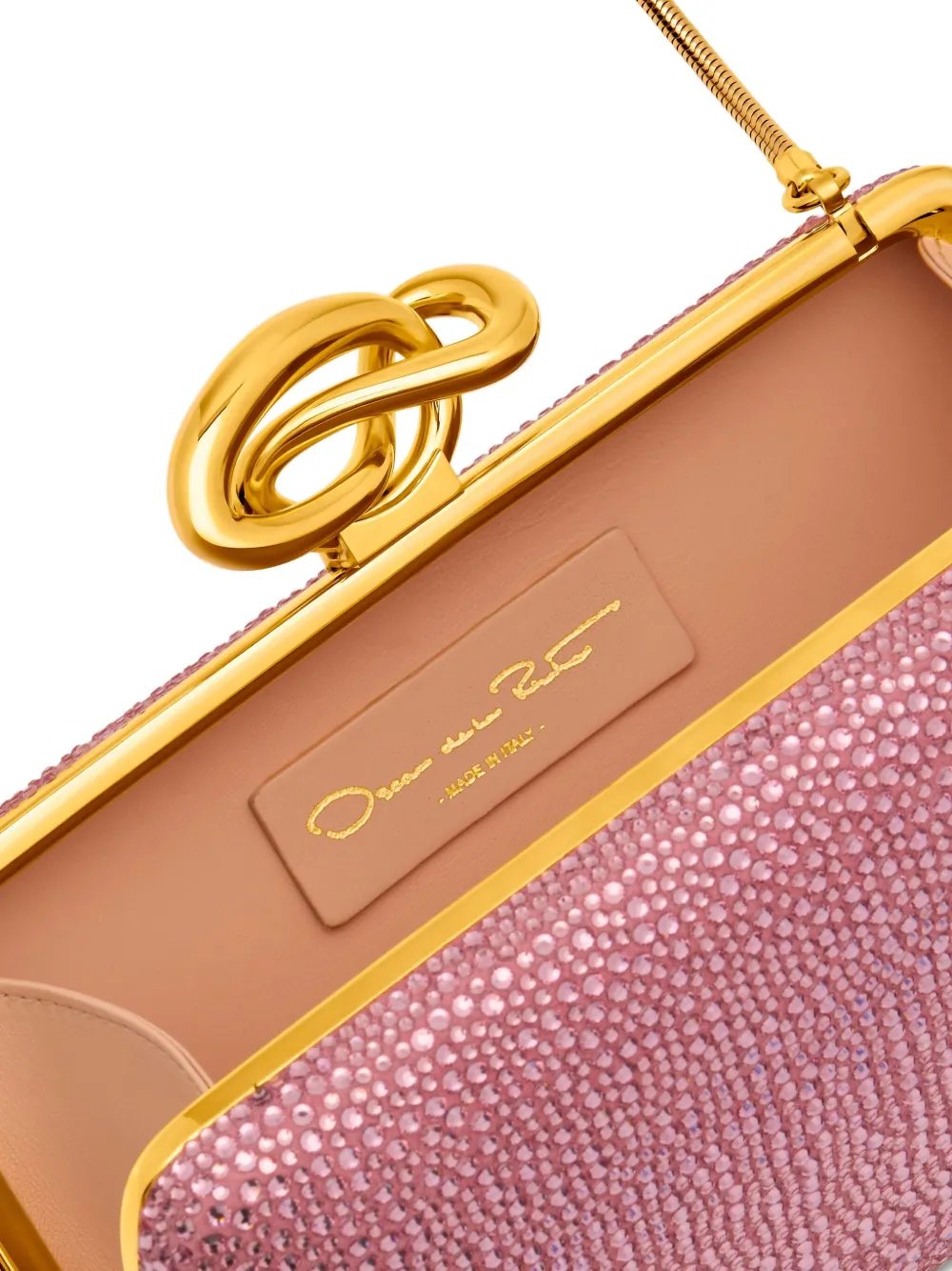 Crystal Knot Handle Clutch Bag