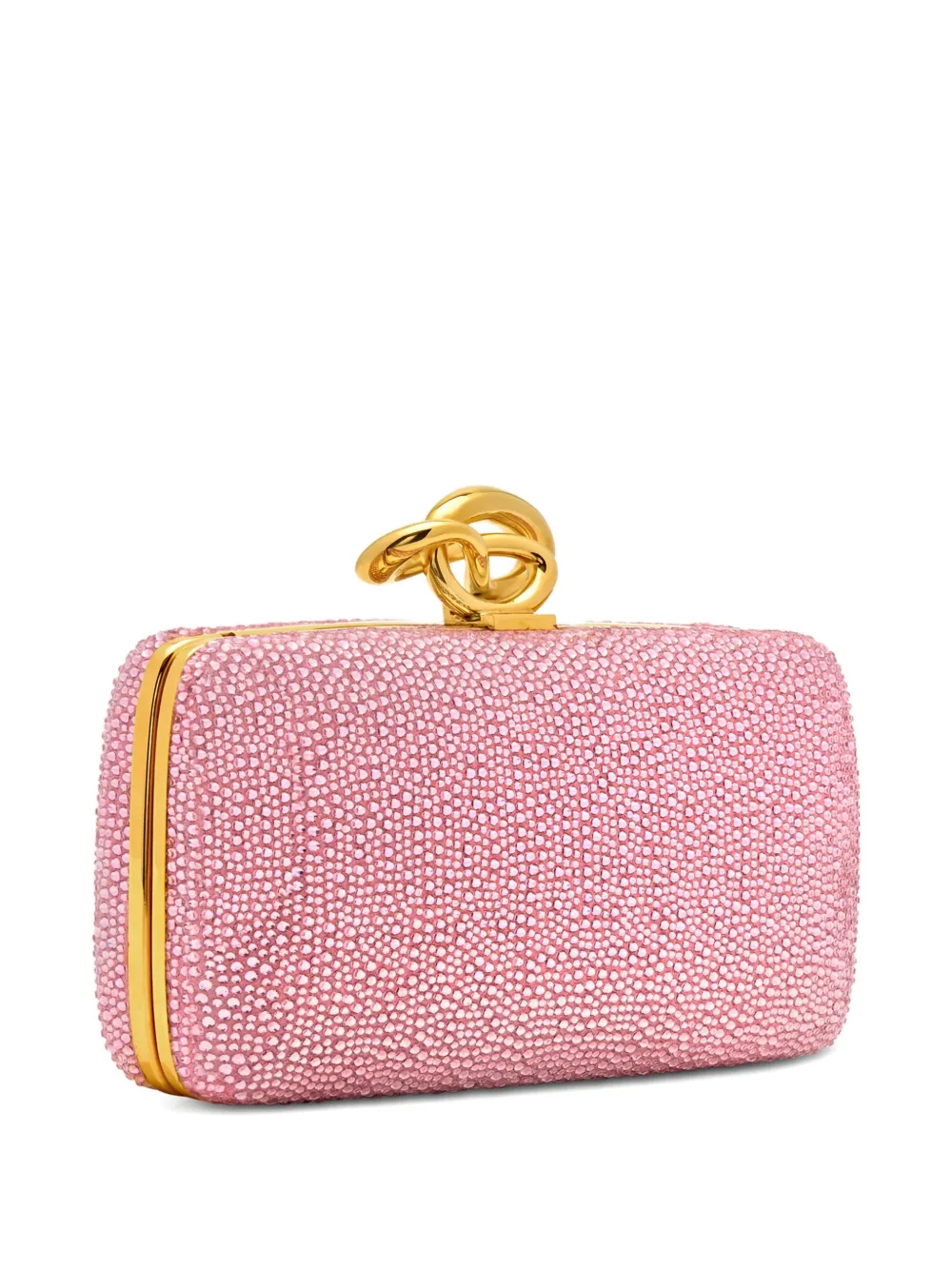 Crystal Knot Handle Clutch Bag
