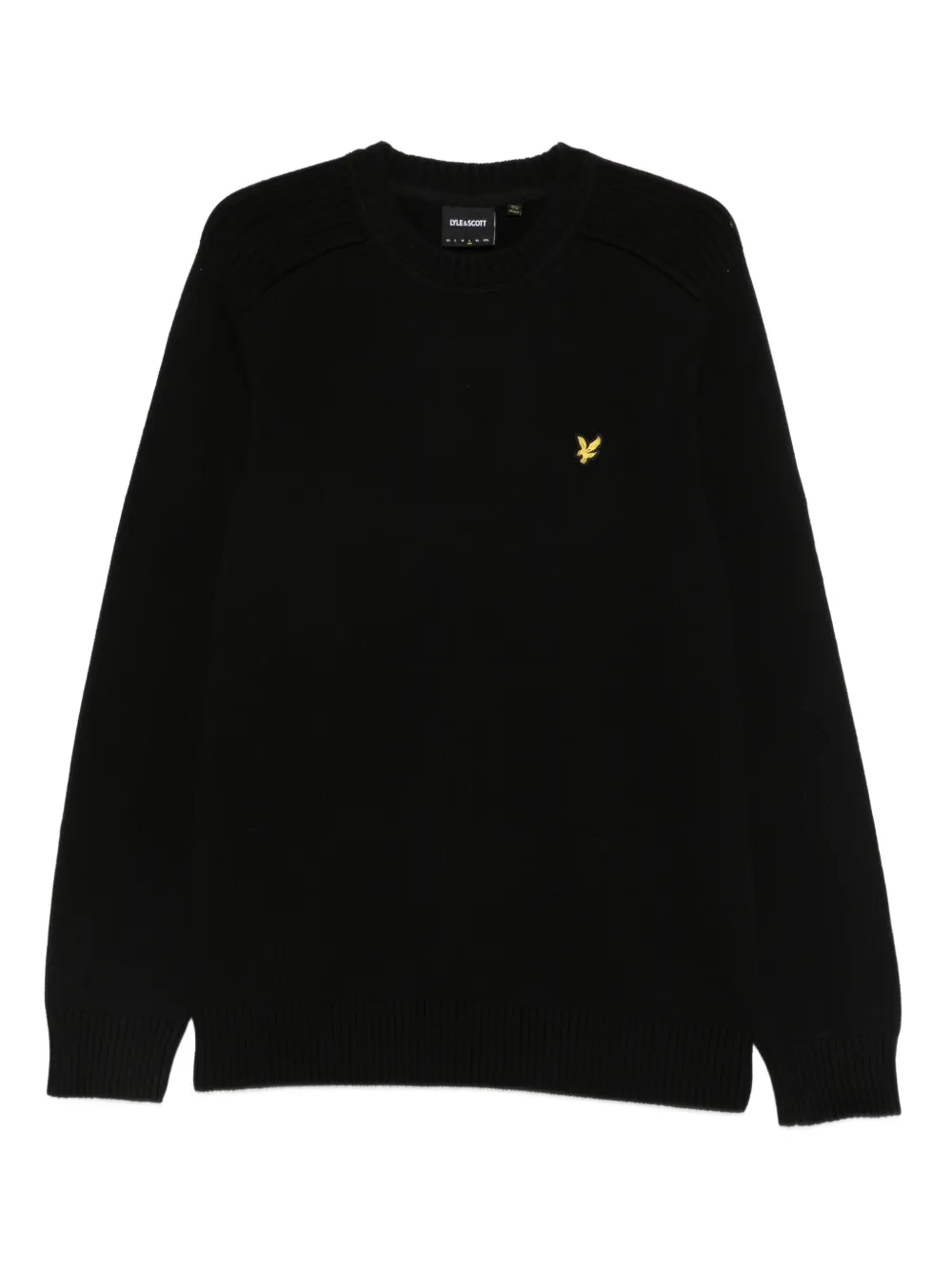 Lyle & Scott suéter de canalé con cuello redondo | negro | Image 1