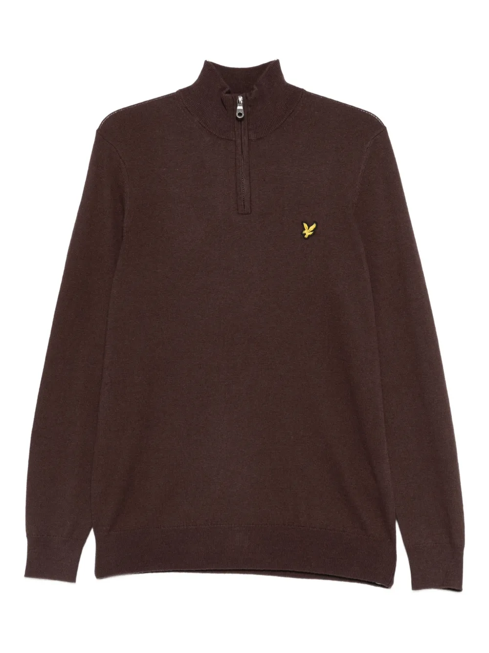Lyle & Scott Mock-neck Sweater In Brown