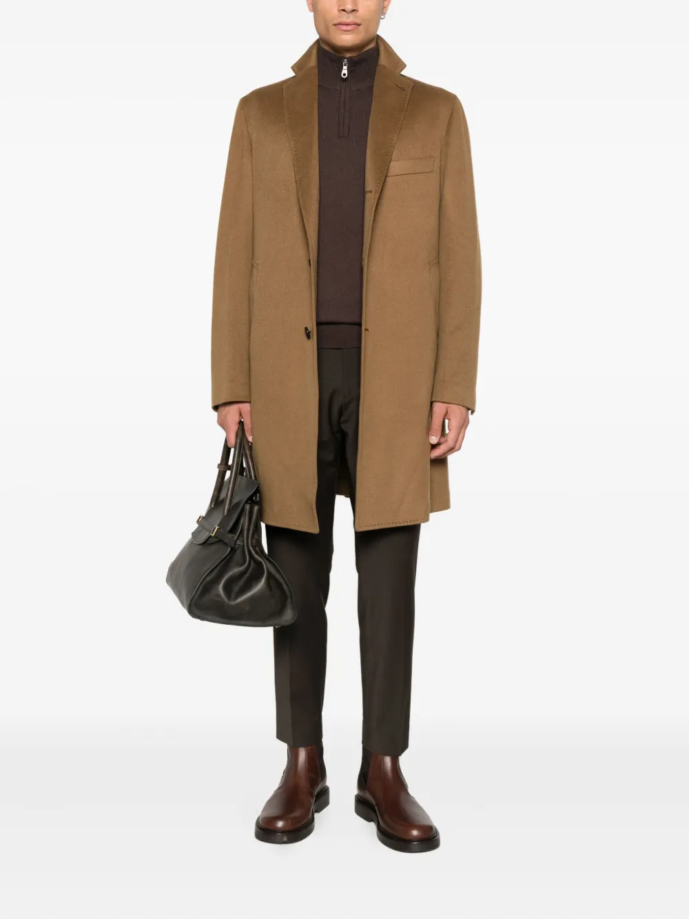 Lyle & Scott Mock-neck Sweater In Brown