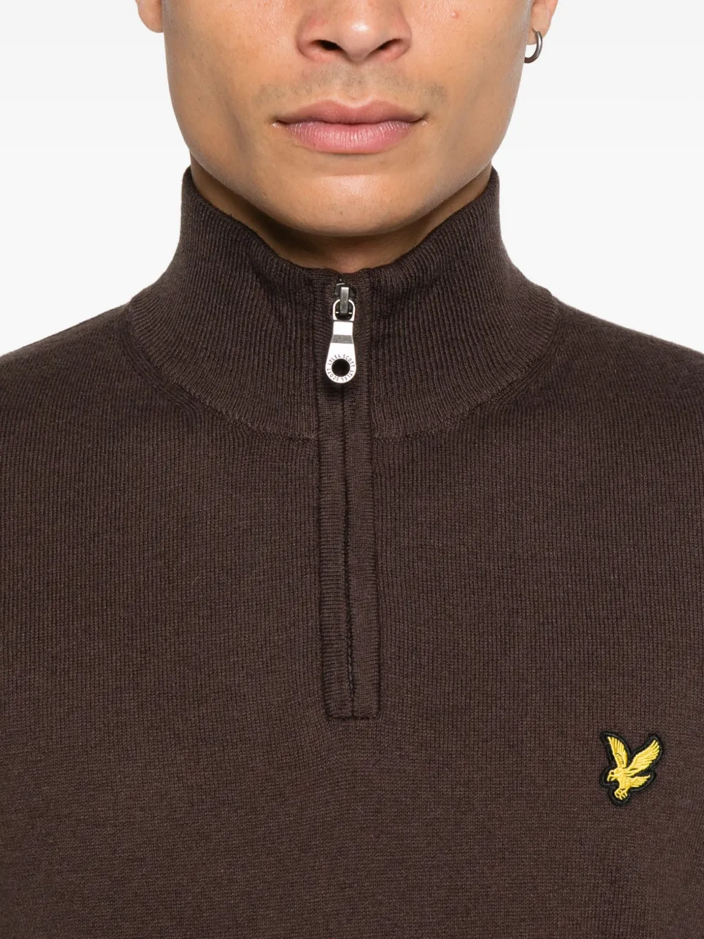 Lyle & Scott Mock-neck Sweater In Brown