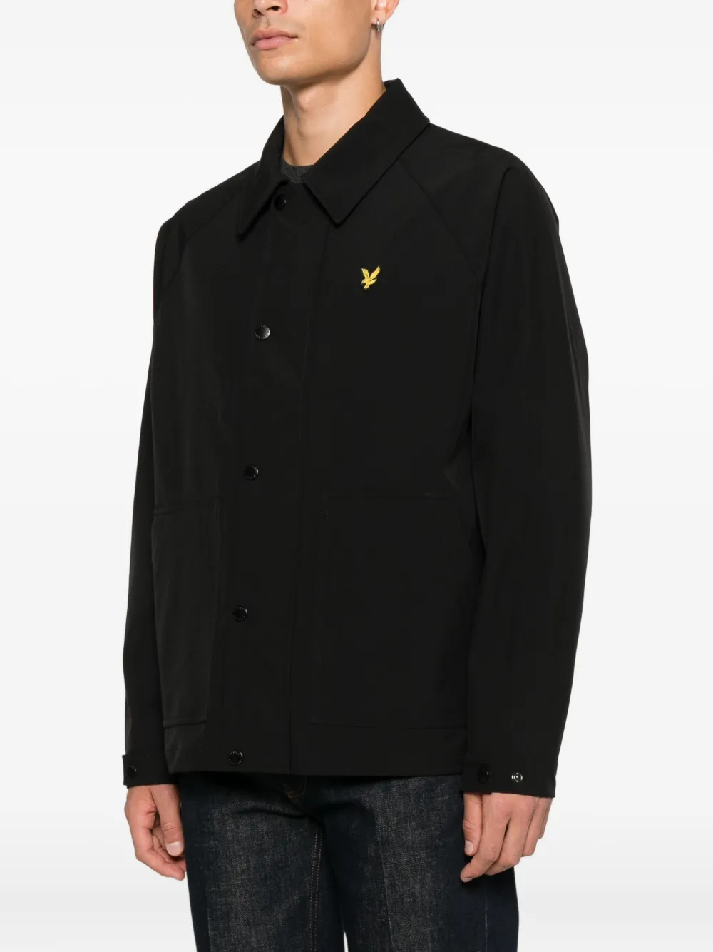 Lyle & Scott Buttoned Pocket Jacket In Black