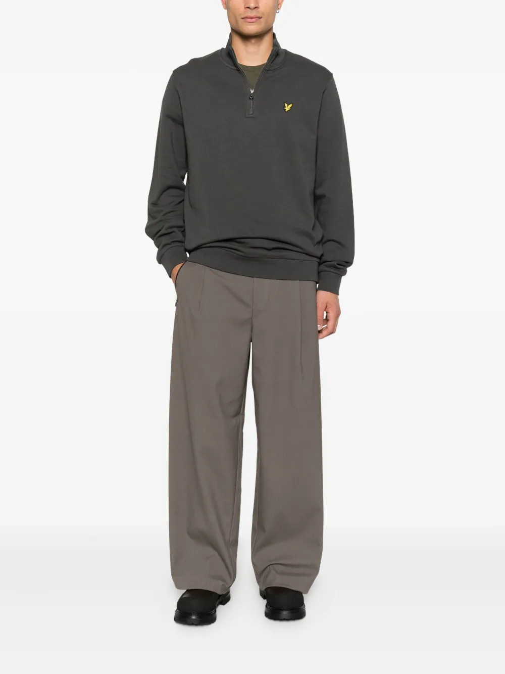 Lyle & Scott Zip-up Sweatshirt In Brown