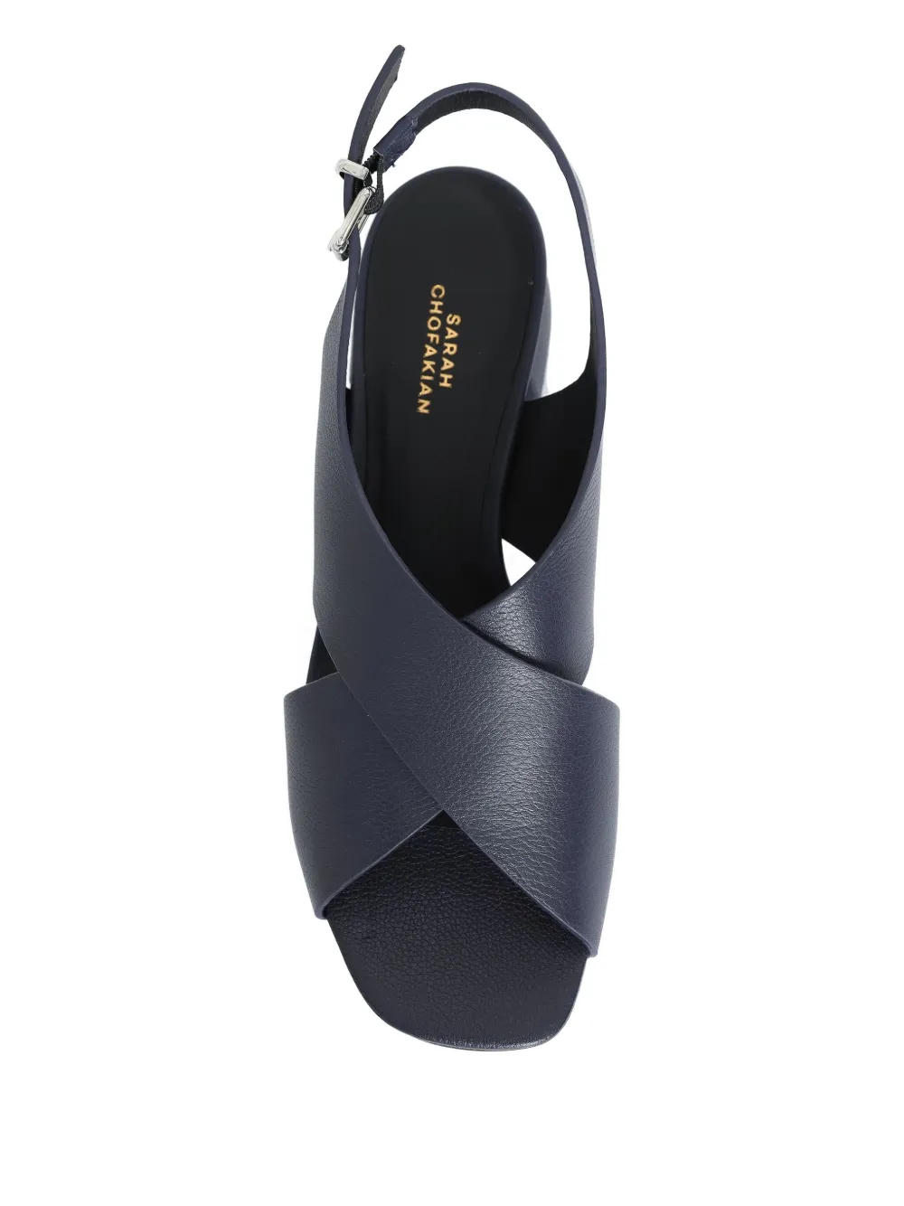 Sarah Chofakian Vanilla Latte cross over strap sandals Blauw