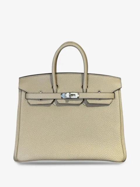 Hermès Pre-Owned 2025 버킨 25 토고 팔라듐 하드웨어 토트 백
