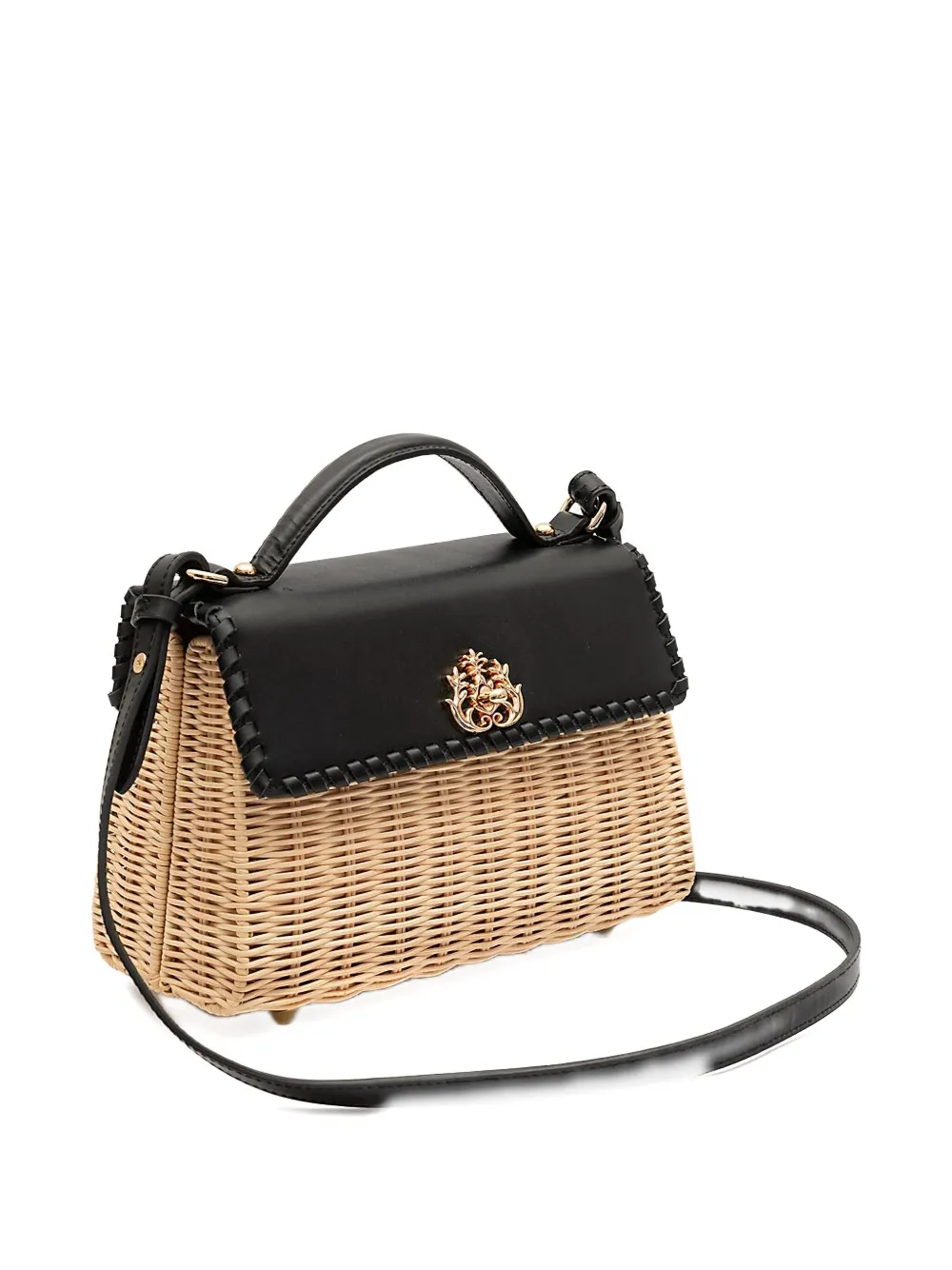 &isla Selene Woven Top-handle Shoulder Bag In Neutral