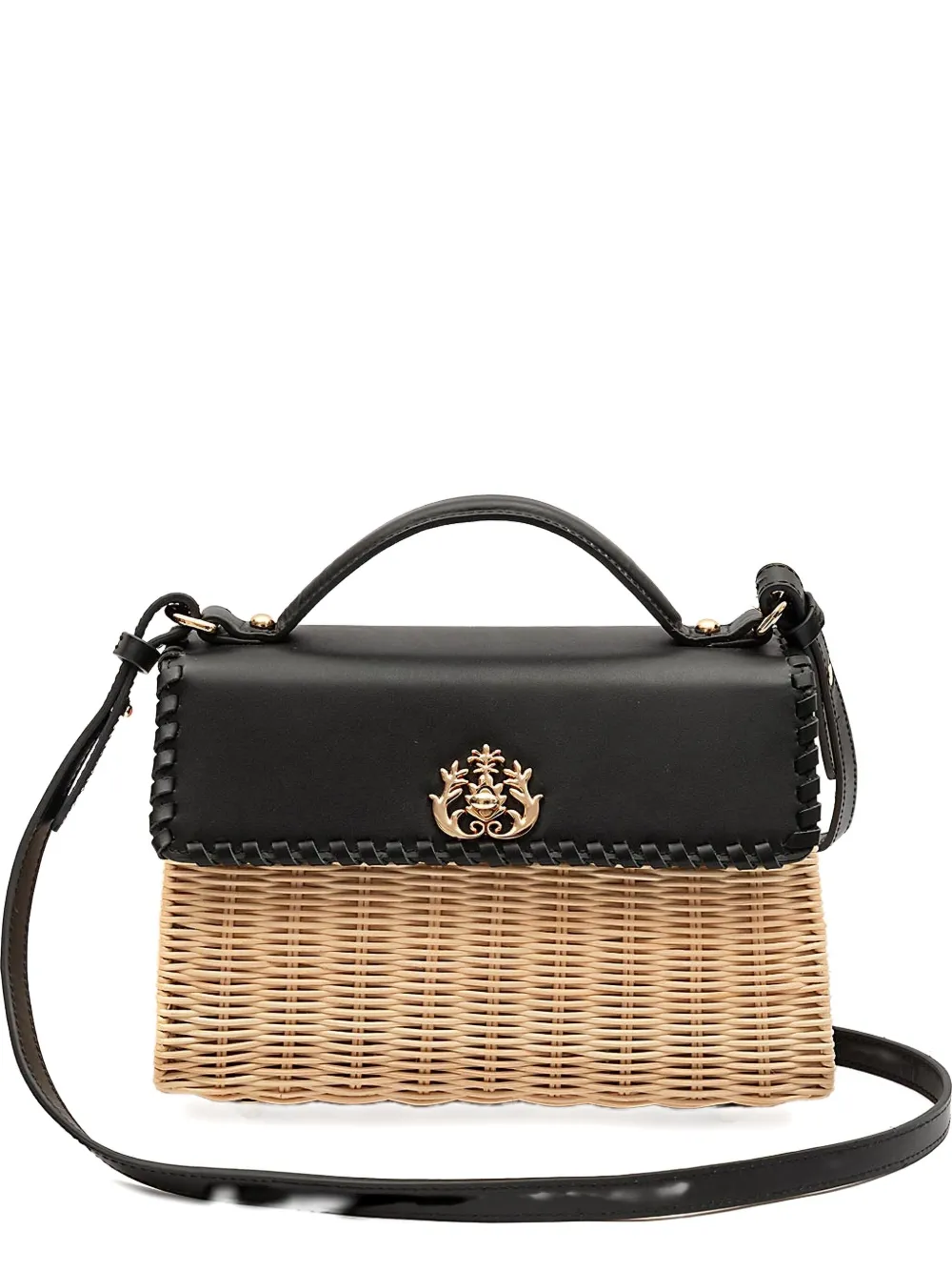 &isla Selene Woven Top-handle Shoulder Bag In Neutral