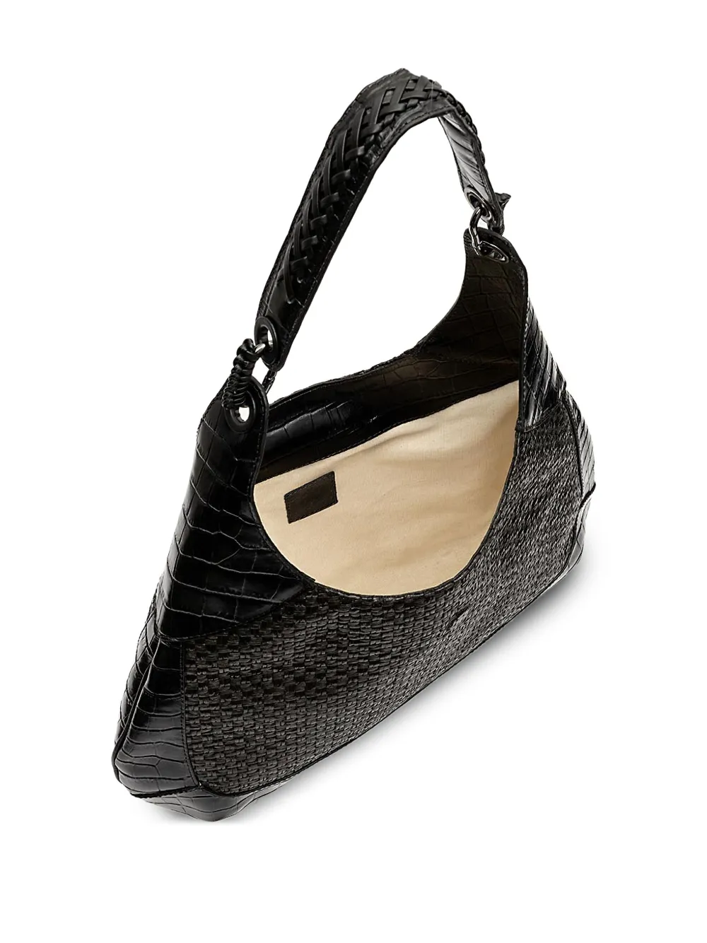 Isla Moon geweven schoudertas met reliëf Zwart