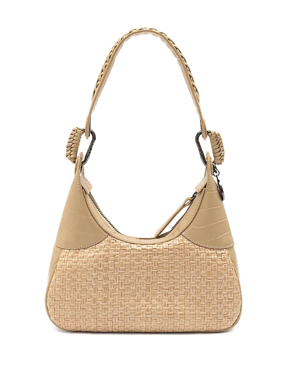 &isla Woven Embossed Shoulder Bag In Neutral