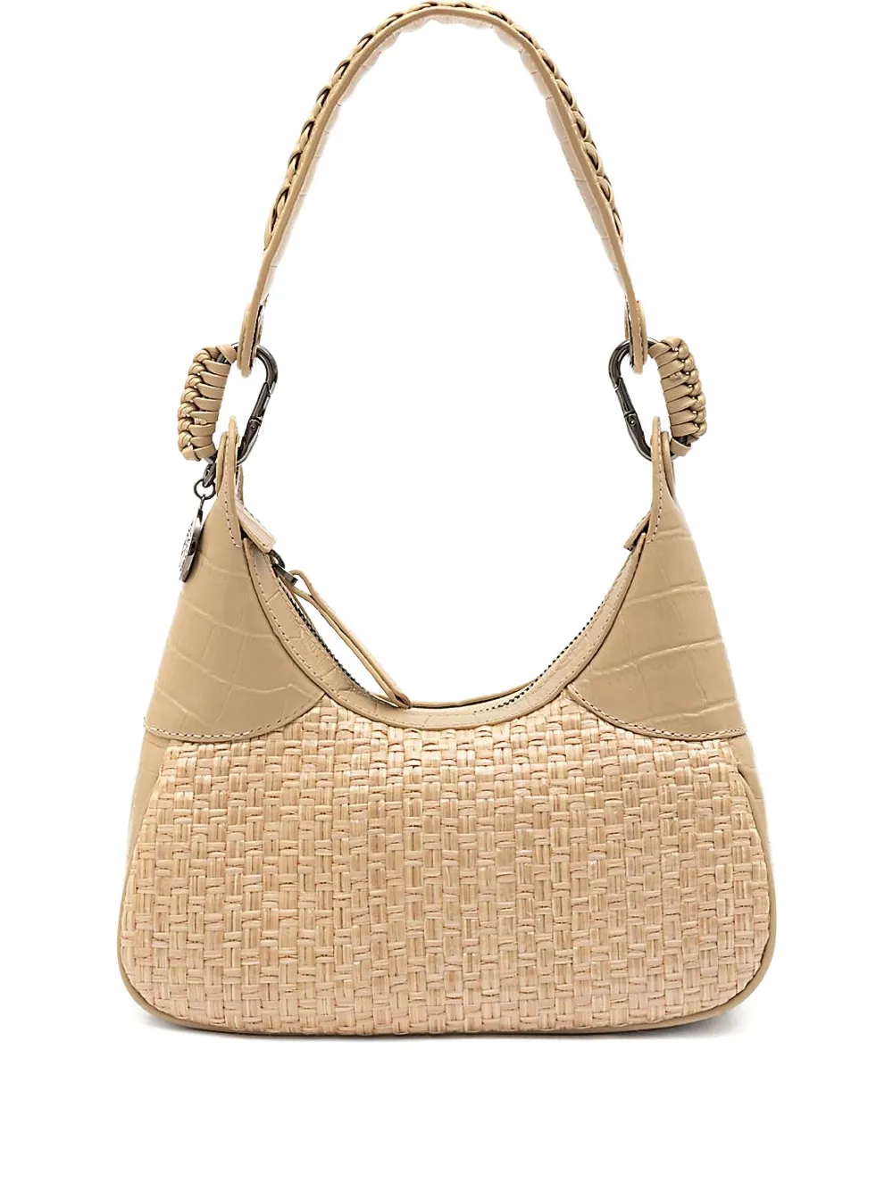 &isla Woven Embossed Shoulder Bag In Neutral