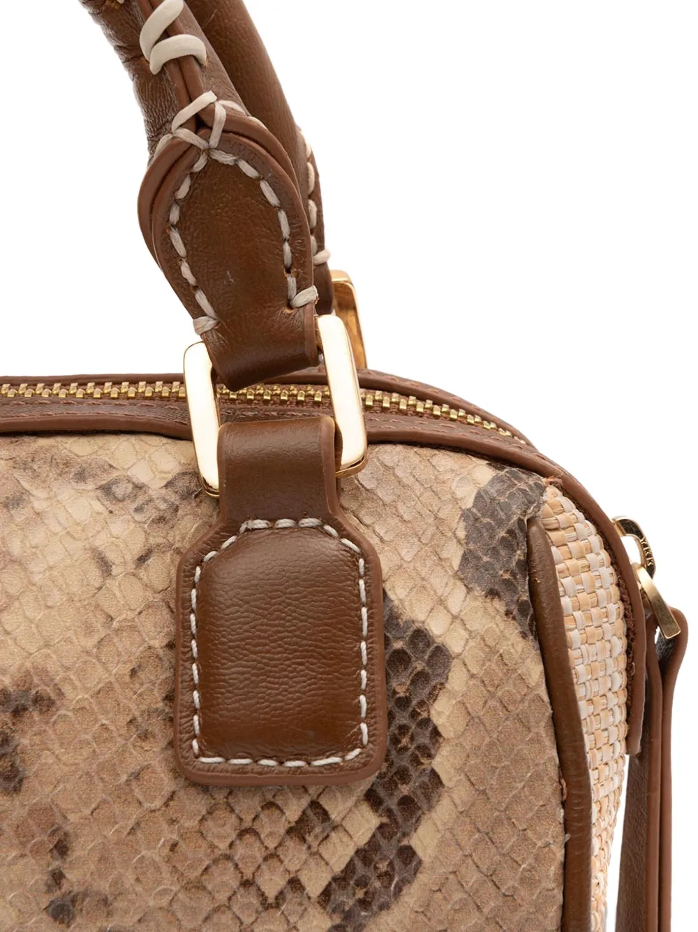 &isla Mini Bowling Snakeskin Top Handle Mini Bag In Neutral