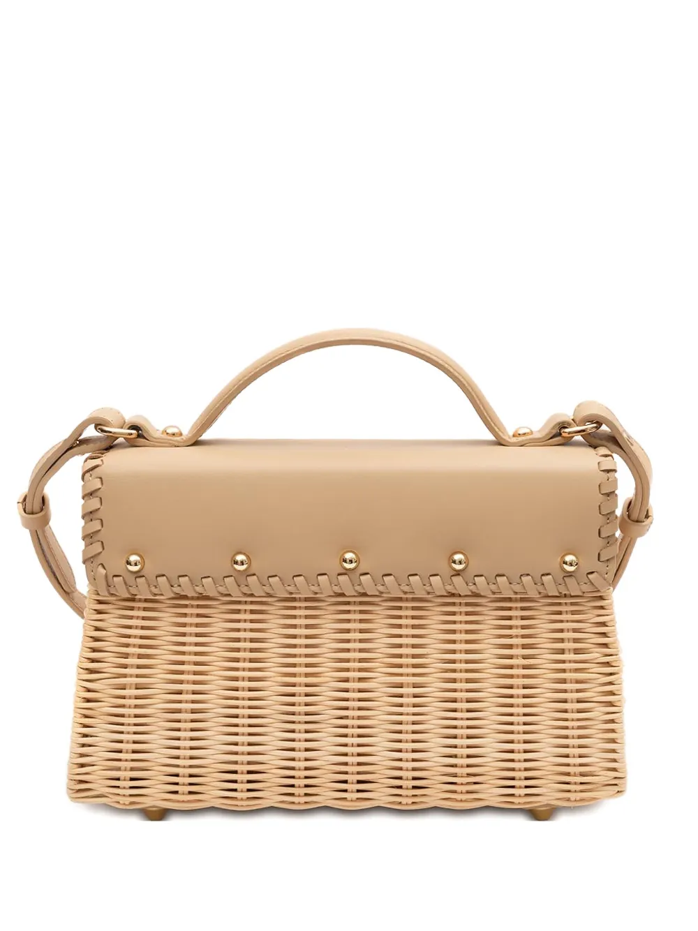&isla Woven Top-handle Shoulder Bag In Neutral