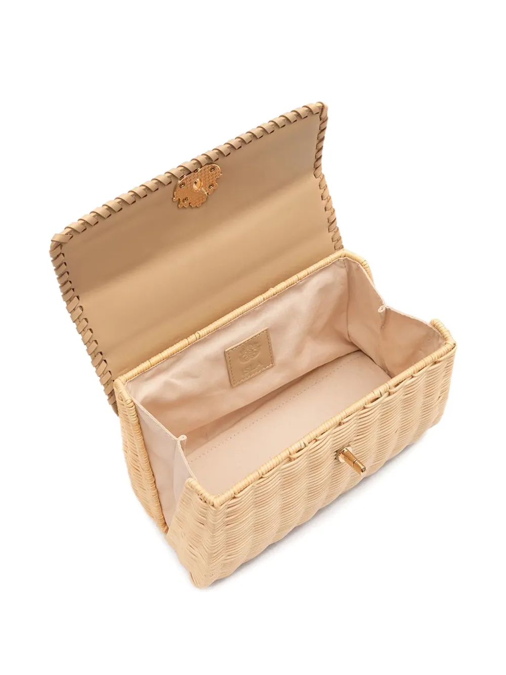 &isla Woven Top-handle Shoulder Bag In Neutral