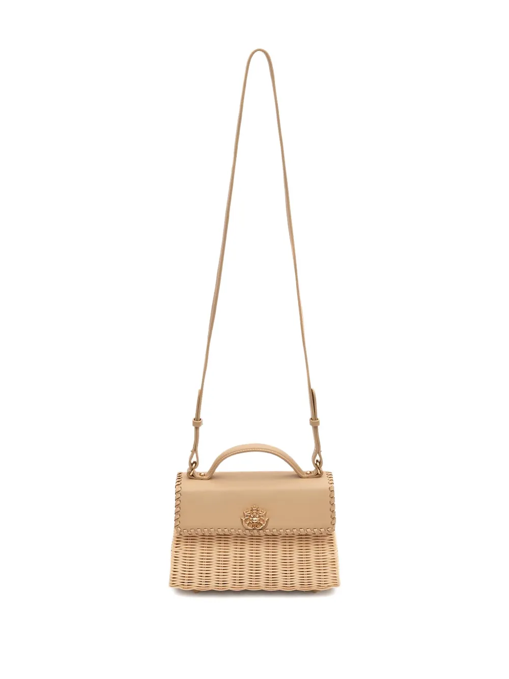 &isla Woven Top-handle Shoulder Bag In Neutral