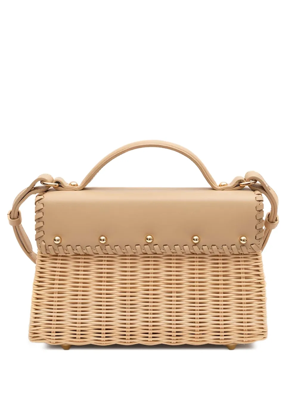 Isla woven top-handle shoulder bag | Neutrals | Image 1