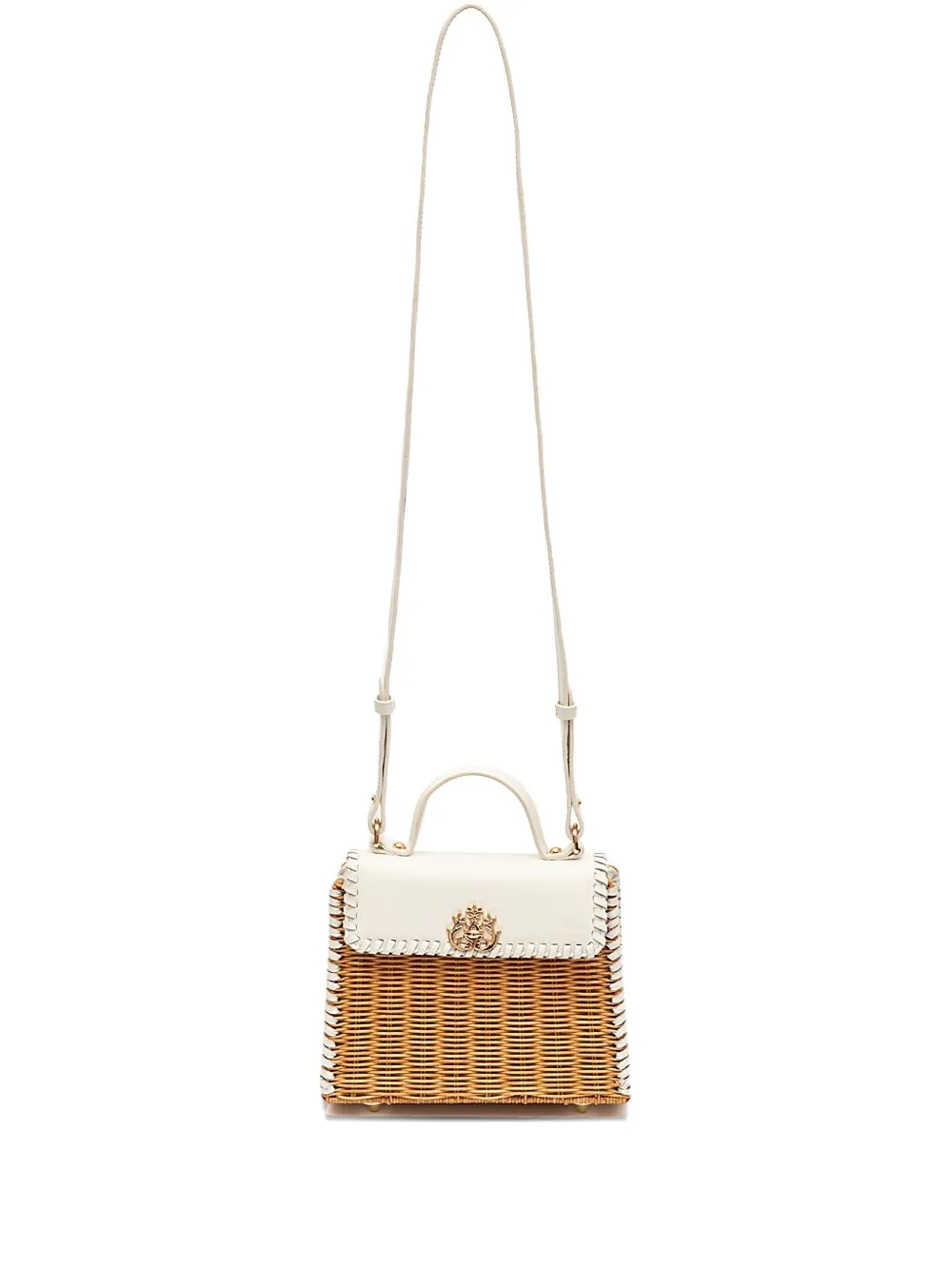 &isla Selene Top Handle Woven Shoulder Bag In Neutral