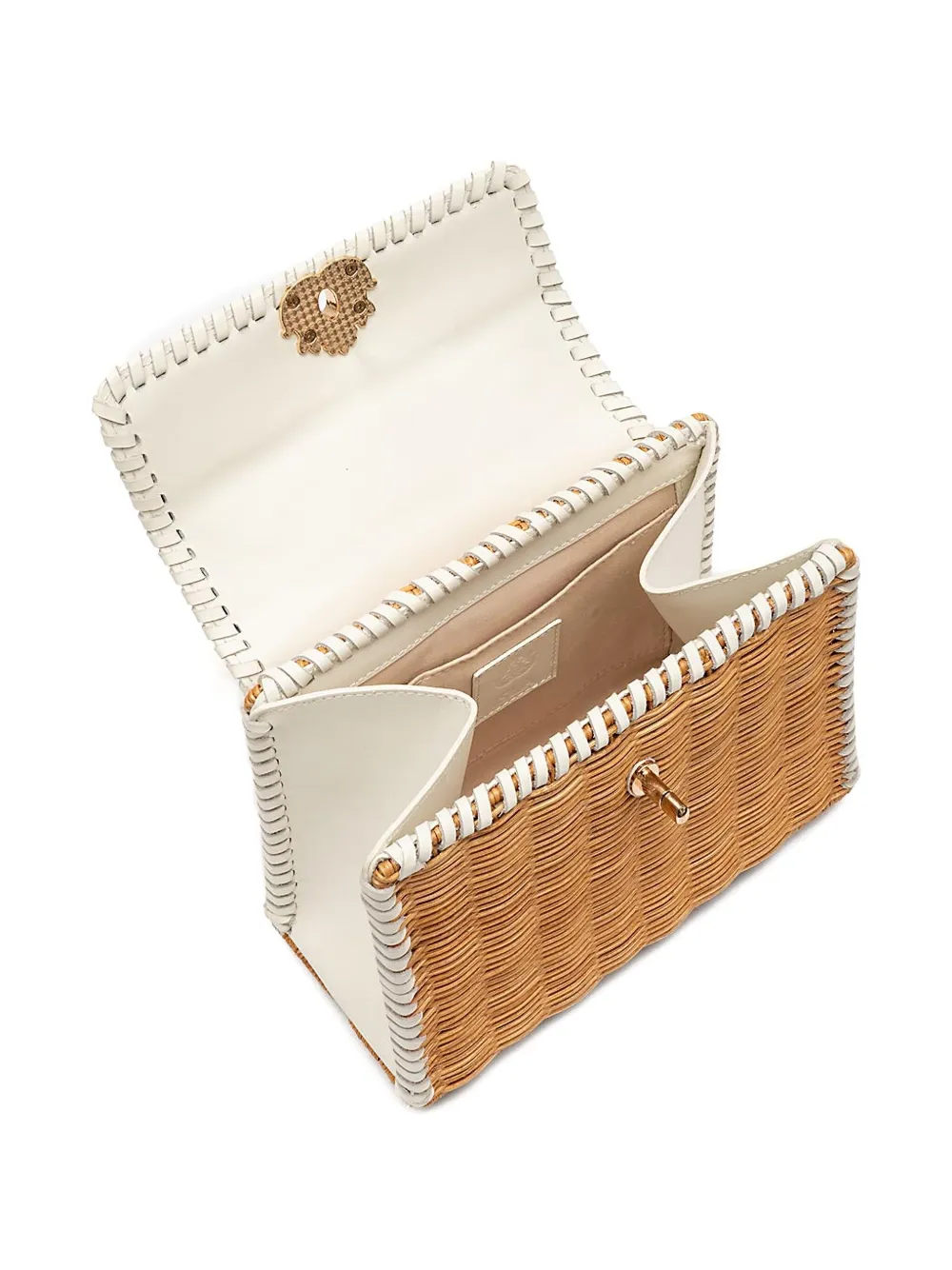 &isla Selene Top Handle Woven Shoulder Bag In Neutral