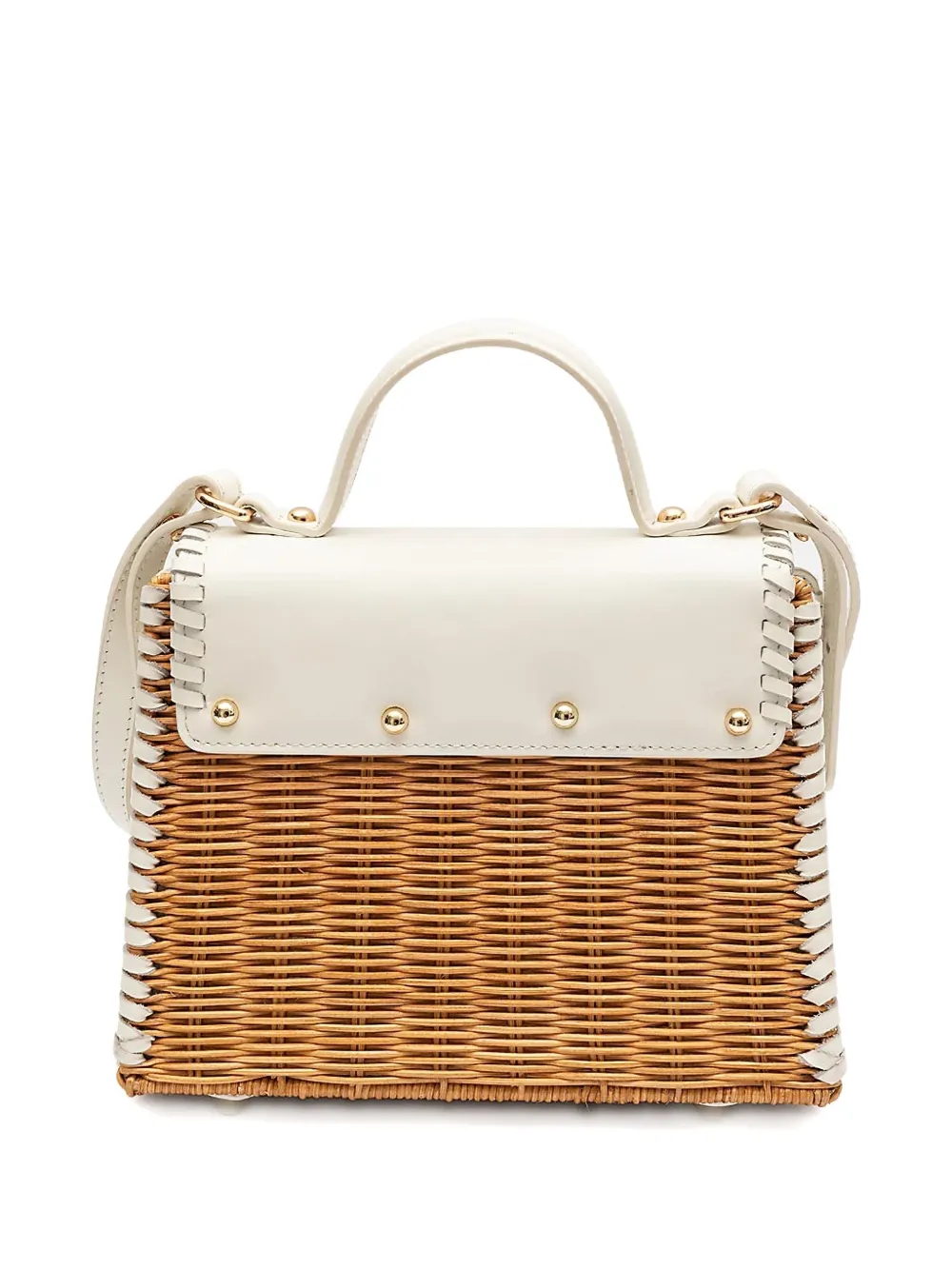 &isla Selene Top Handle Woven Shoulder Bag In Neutral
