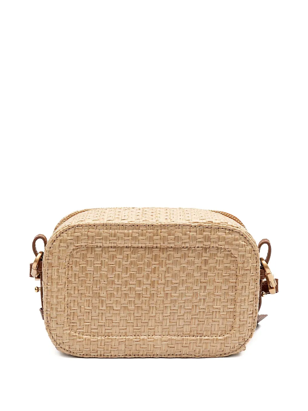 Isla woven emblem shoulder bag - Beige