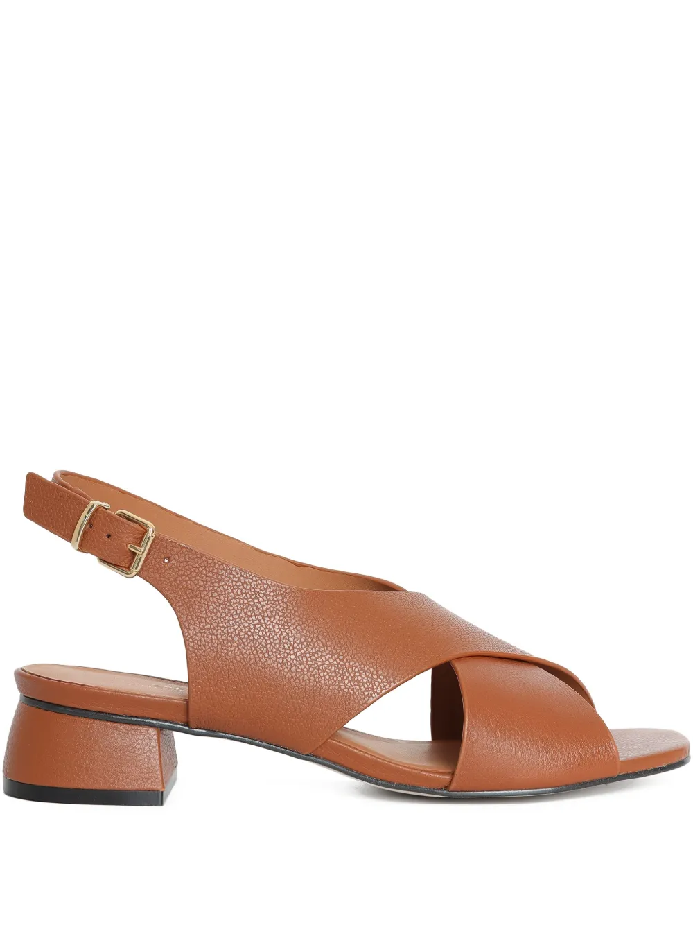 Sarah Chofakian 25mm Vanilla Latte cross over strap sandals Bruin