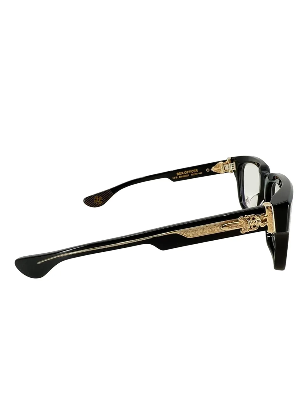 Chrome Hearts Box Officer Sunglasses | Black | FARFETCH ZA