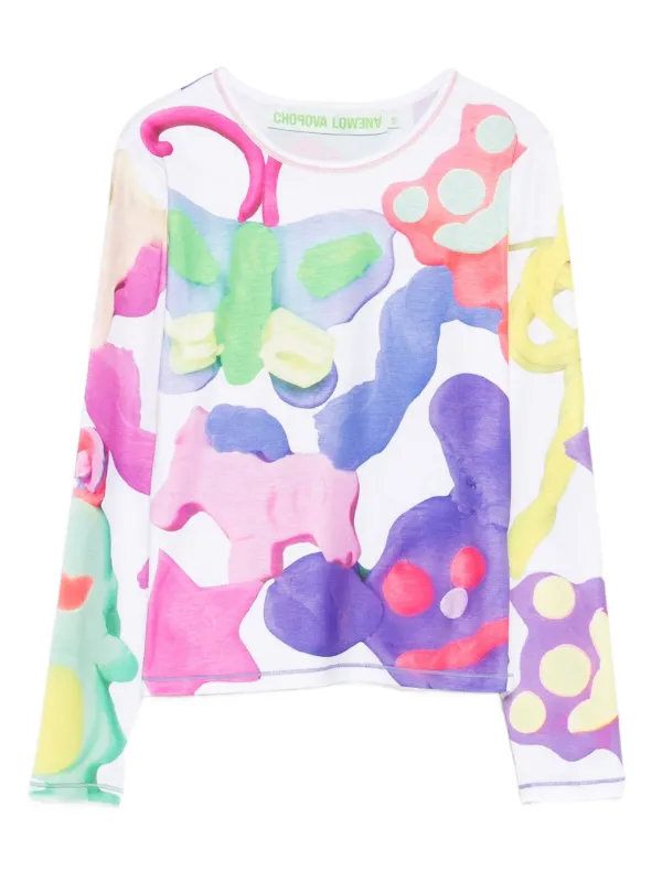 Chopova Lowena アブストラクトパターン Tシャツ | ホワイト | FARFETCH JP
