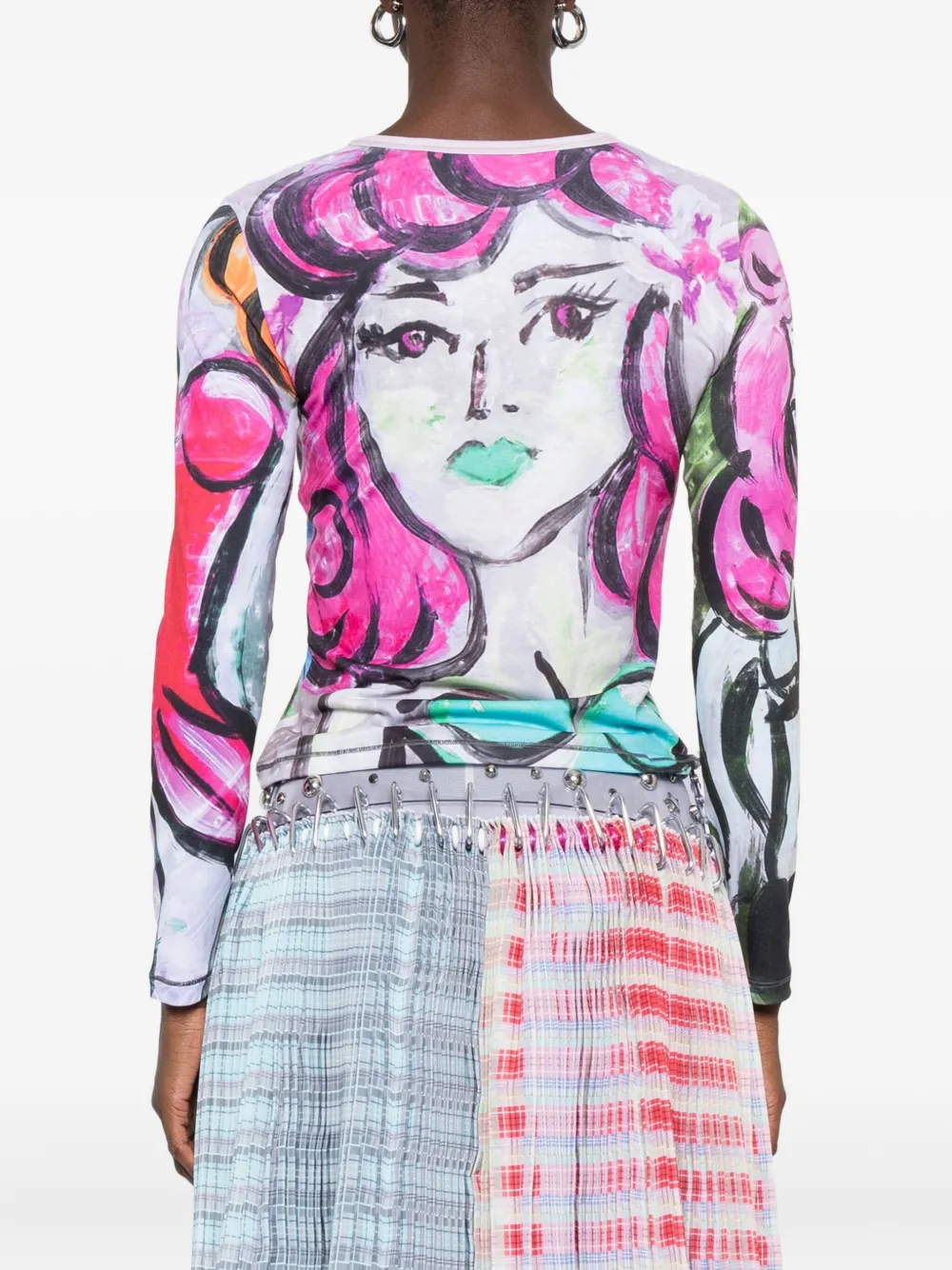 Chopova Lowena Graphic-print Long-sleeved T-shirt In Multi