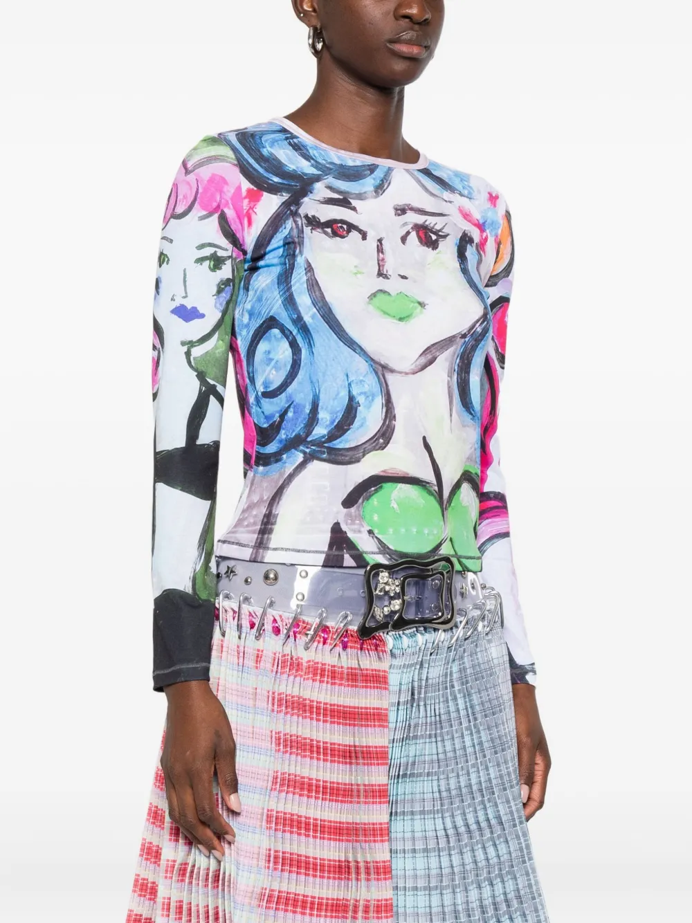Chopova Lowena Graphic-print Long-sleeved T-shirt In Multi