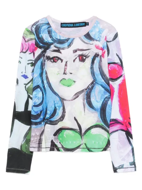 Chopova Lowena graphic-print long-sleeved T-shirt