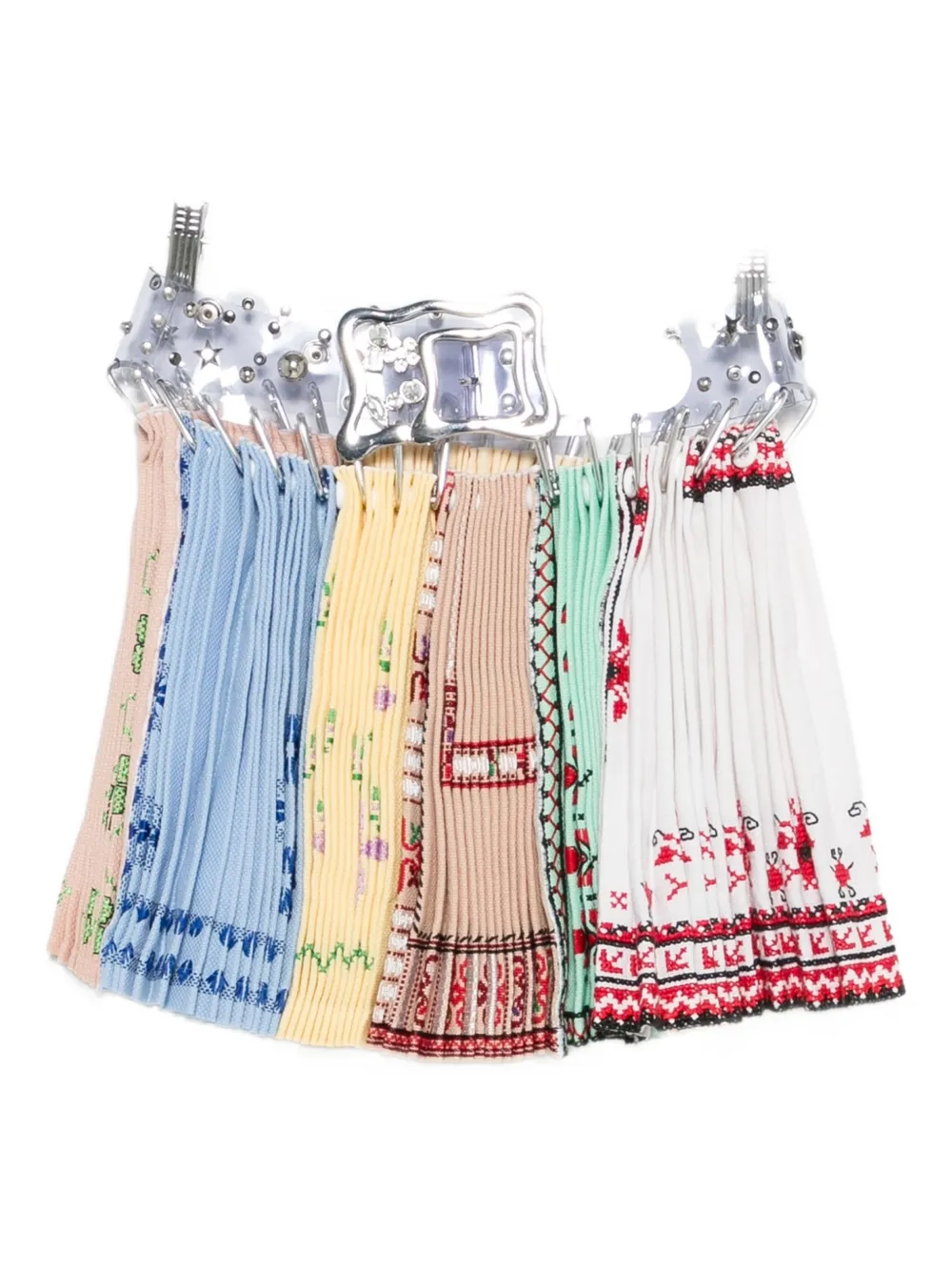 Chopova Lowena Pleated Carabiner Skirt In Multi