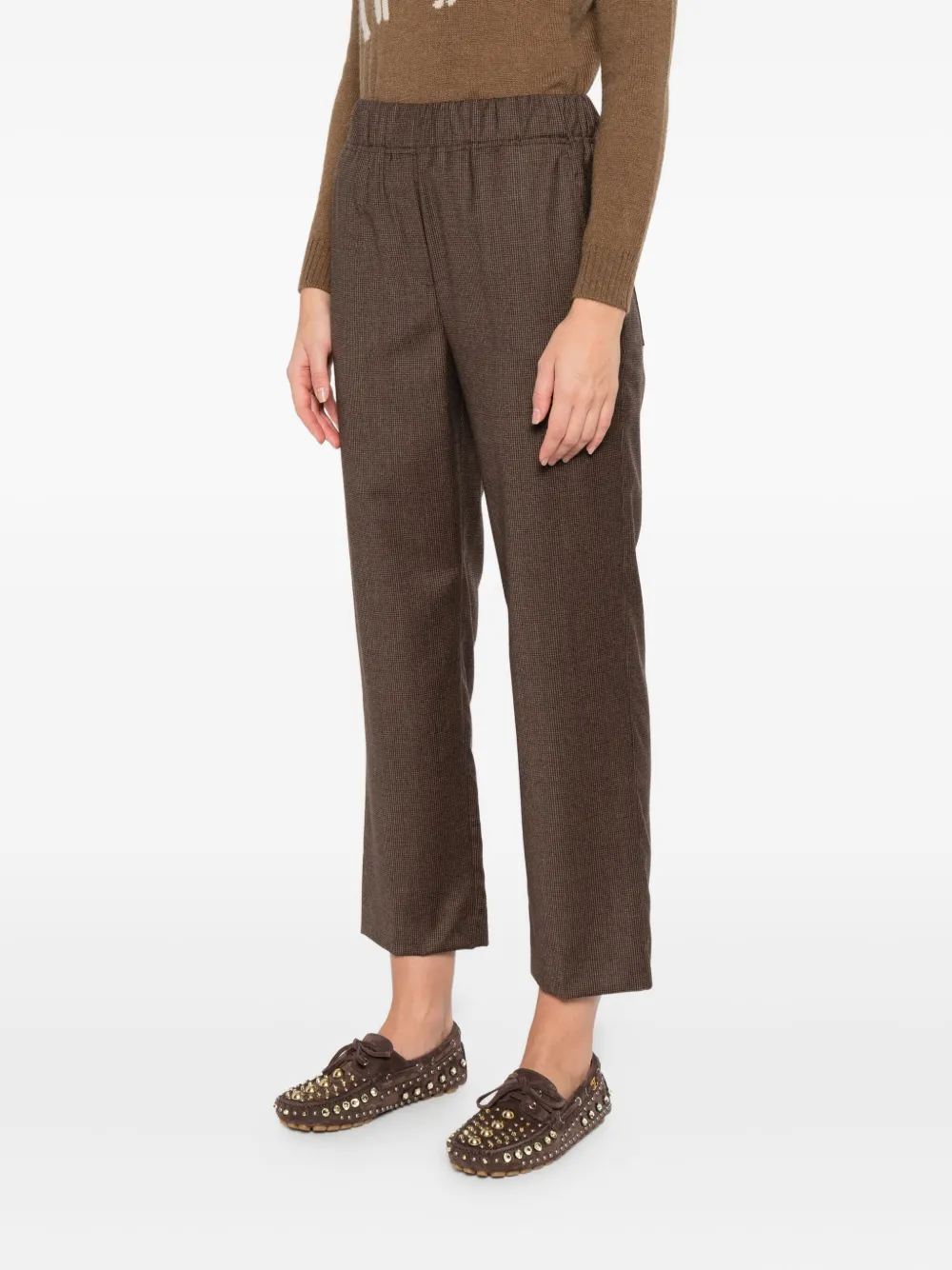 Max Mara Broek met elastische taille Bruin