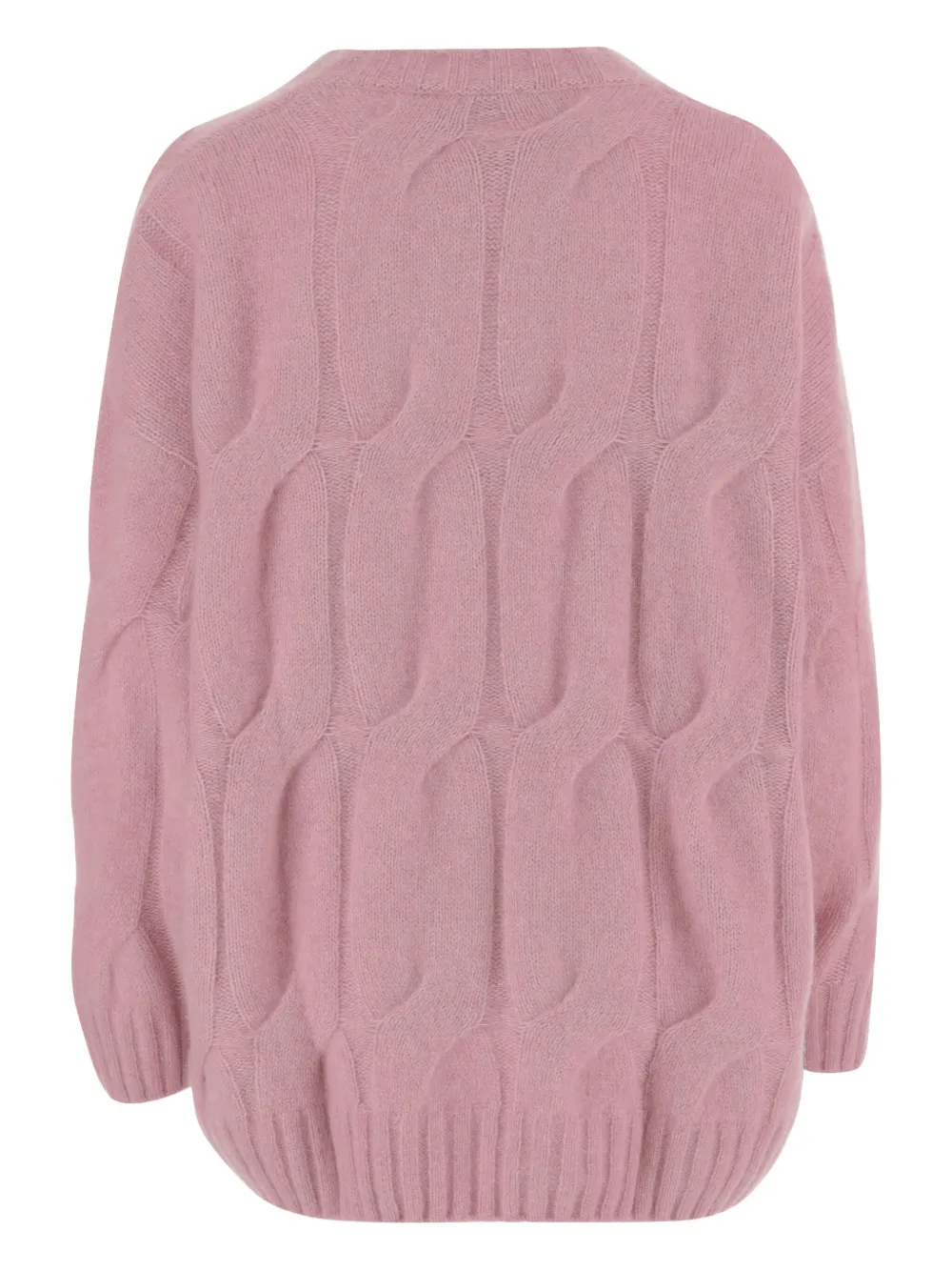 Allude Cashmere And Silk Cable Knit Sweater In Pink