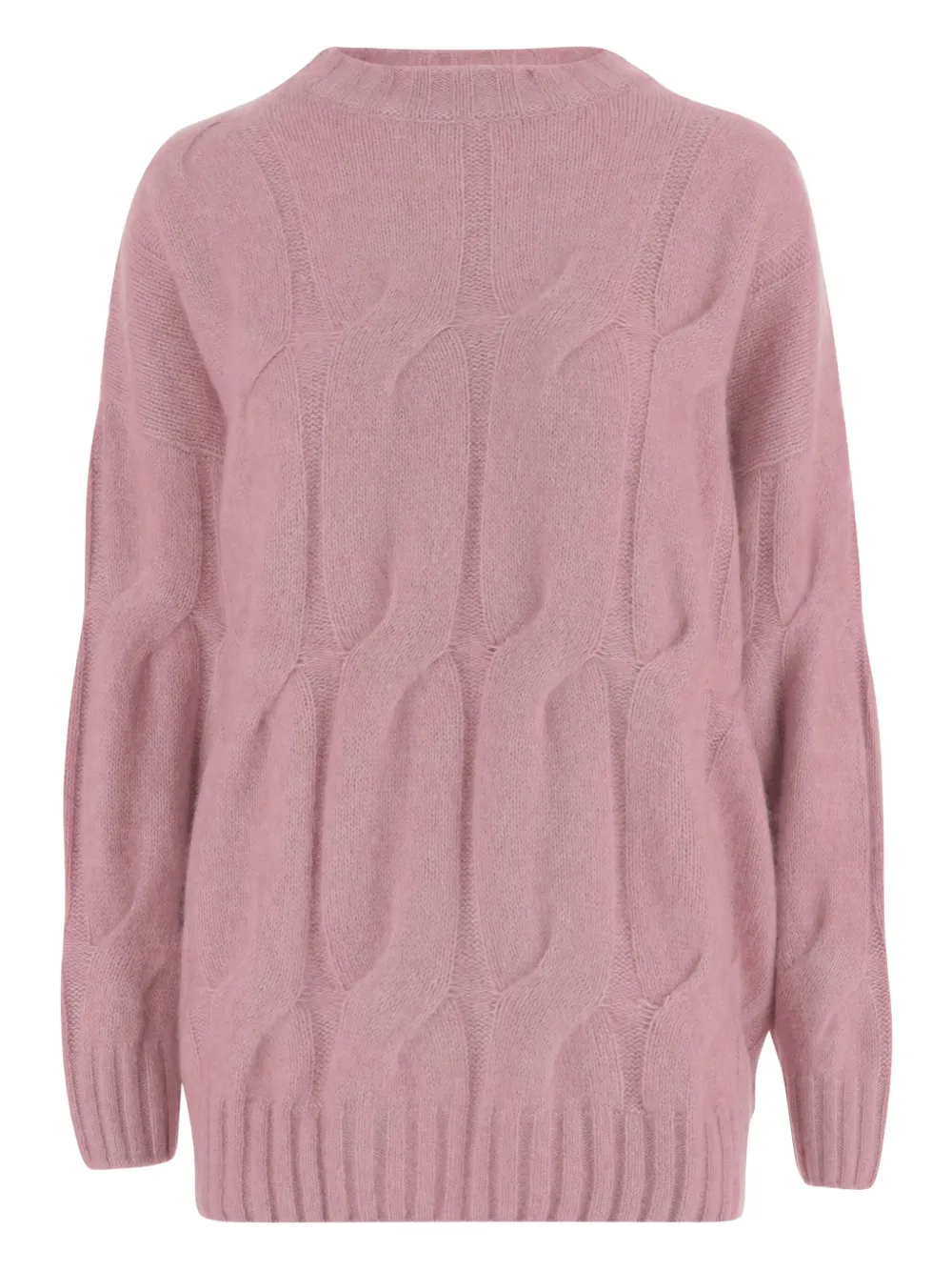 Allude Cashmere And Silk Cable Knit Sweater In Pink