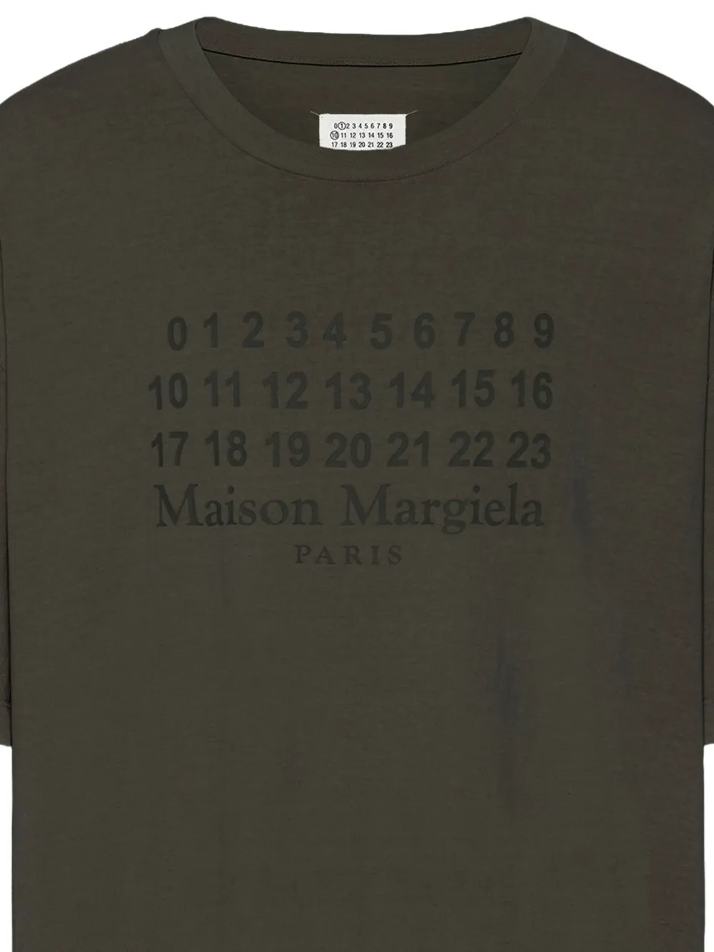 Maison Margiela Numeric-logo T-shirt In Brown