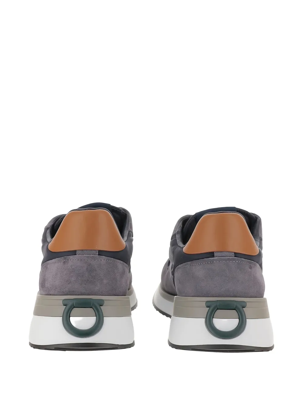 Ferragamo suede panelled sneakers Blauw