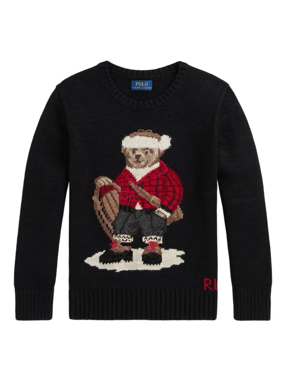 POLO RALPH LAUREN KIDS Polo Bear crew-neck sweater - ブラック POLO RALPH LAUREN KIDS Polo Bear crew-neck sweater - ブラック