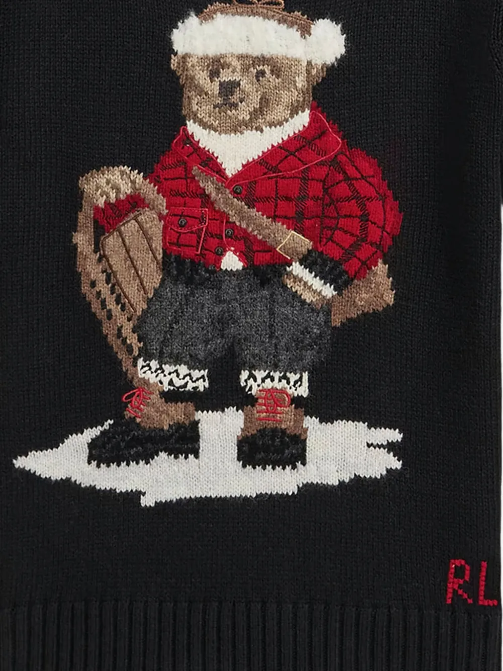 POLO RALPH LAUREN KIDS Polo Bear trui met ronde hals Zwart