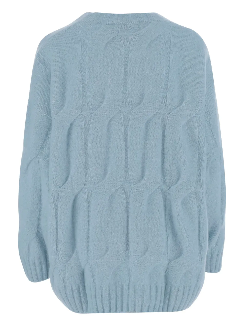 Allude Kabelgebreide trui met ronde hals Blauw